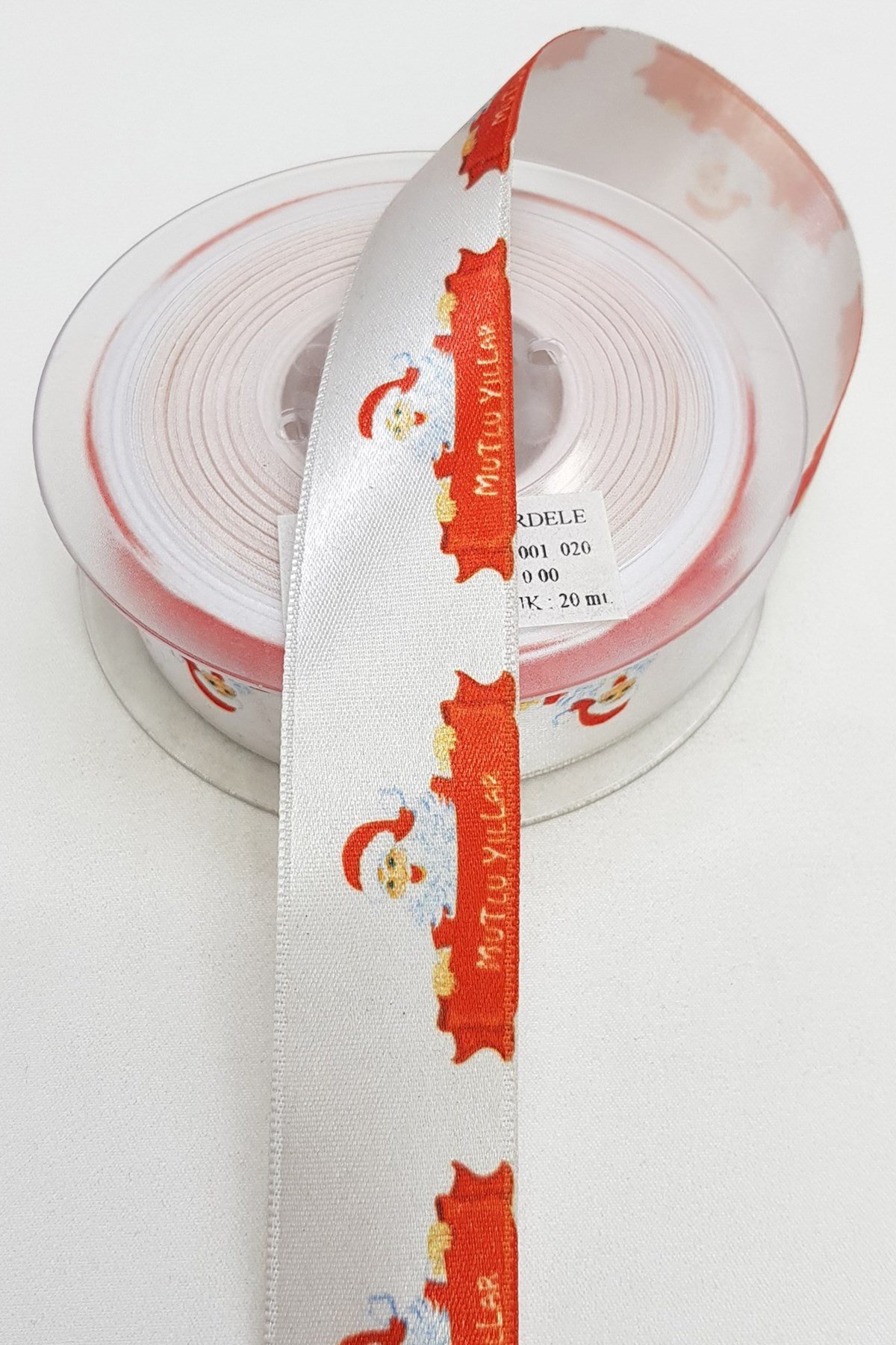 Kırmızı Noel Baba Yılbaşı Grogren Kurdele 2,5 cm