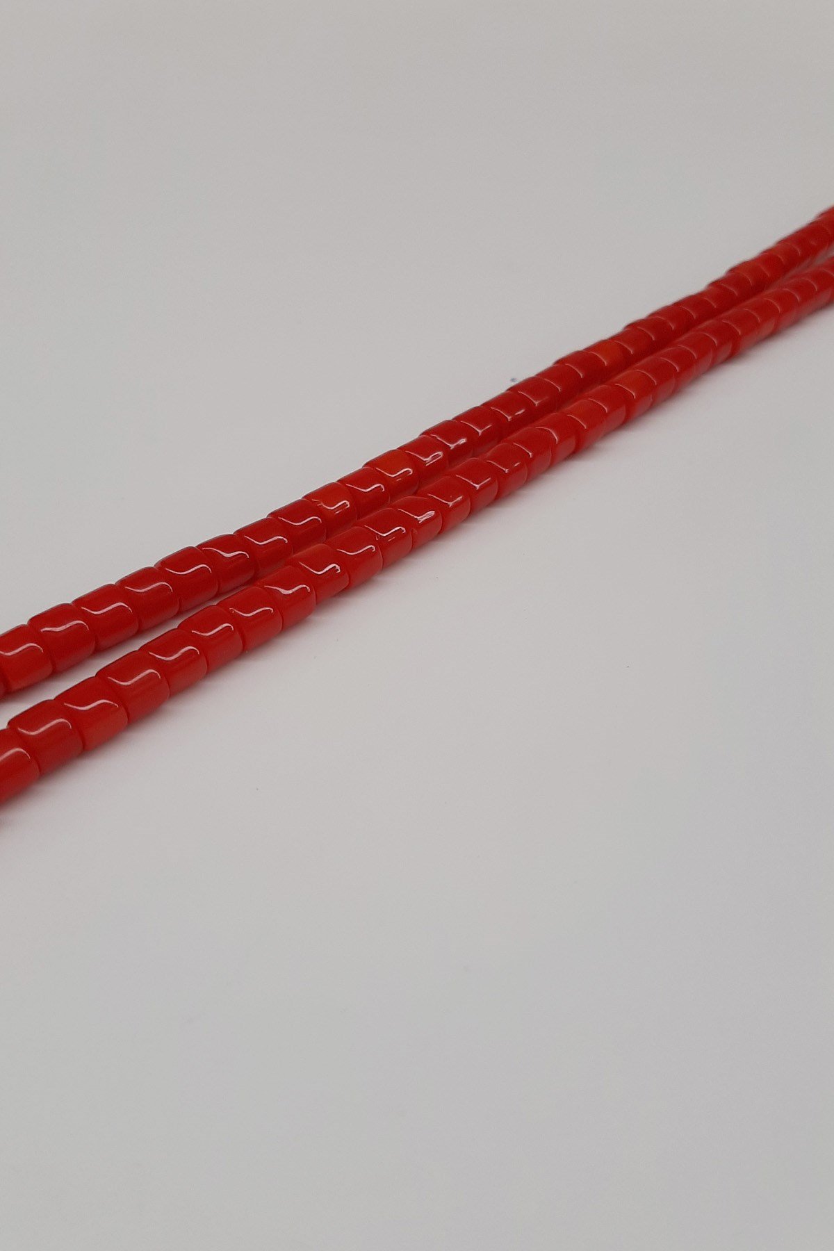 Kırmızı Silindir Parlak Boncuk