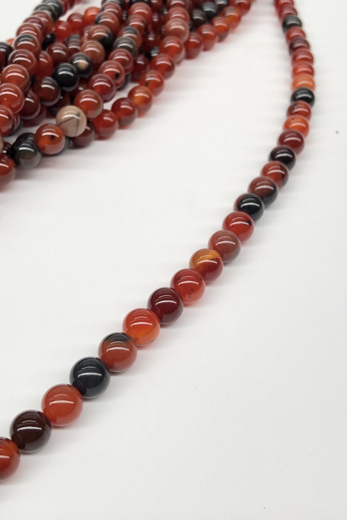 Kızıl Renkli Akik Doğal Taş Boncuk 8 mm