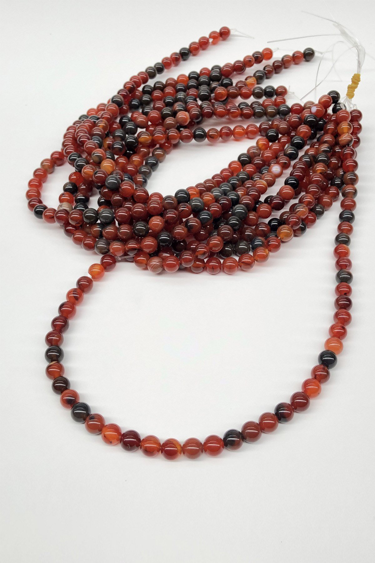 Kızıl Renkli Akik Doğal Taş Boncuk 8 mm