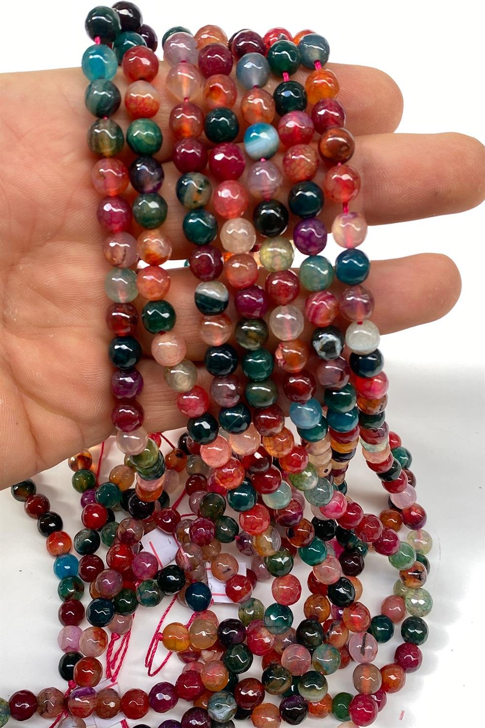 Koyu Çakra Ceyt Doğal Taş Dizi Fasetli Kesim 8 mm