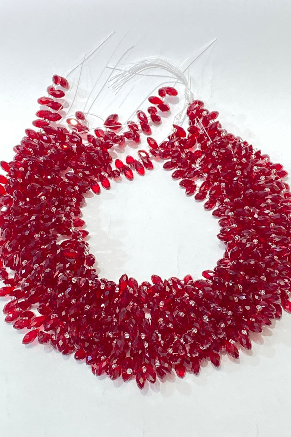 Koyu Kırmızı Damla Kristal Boncuk