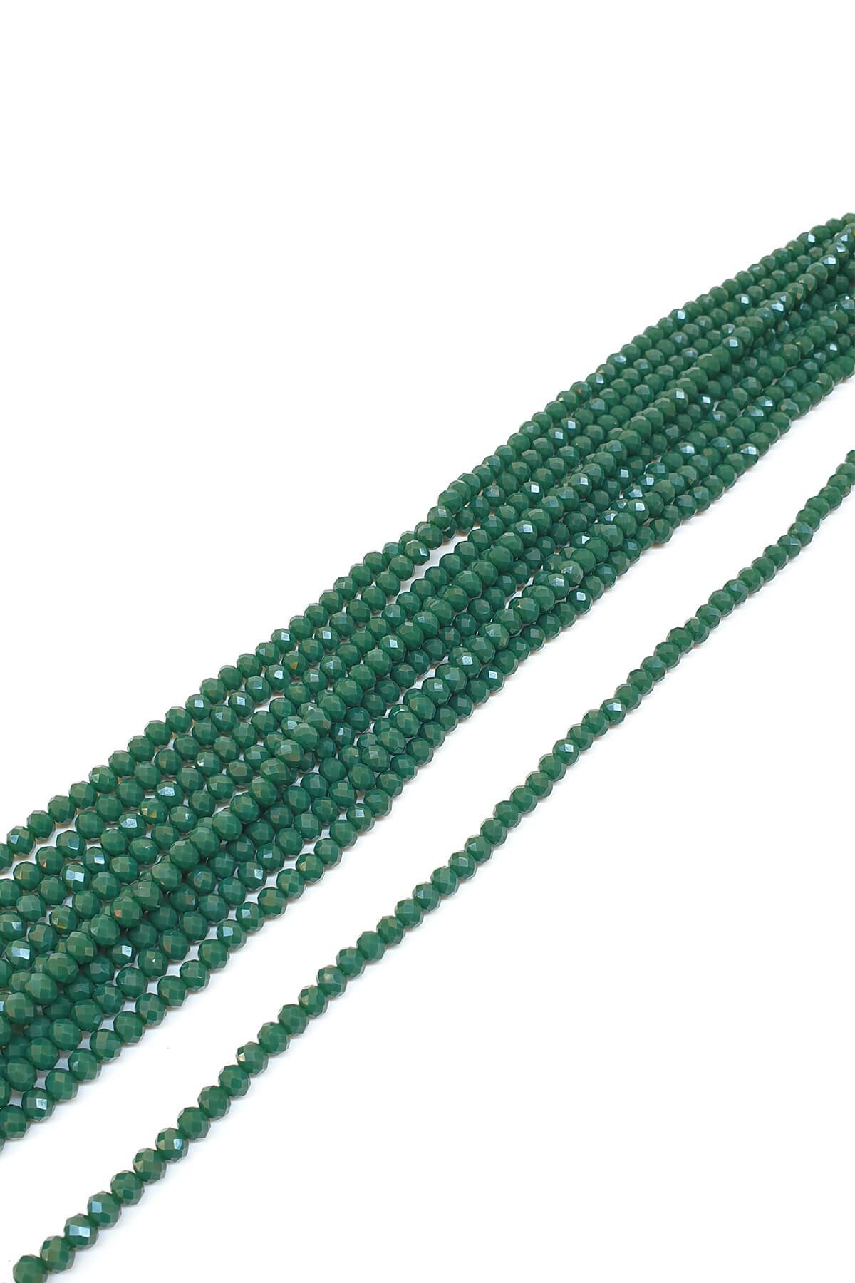 Koyu Yeşil Kristal Boncuk 6 Mm