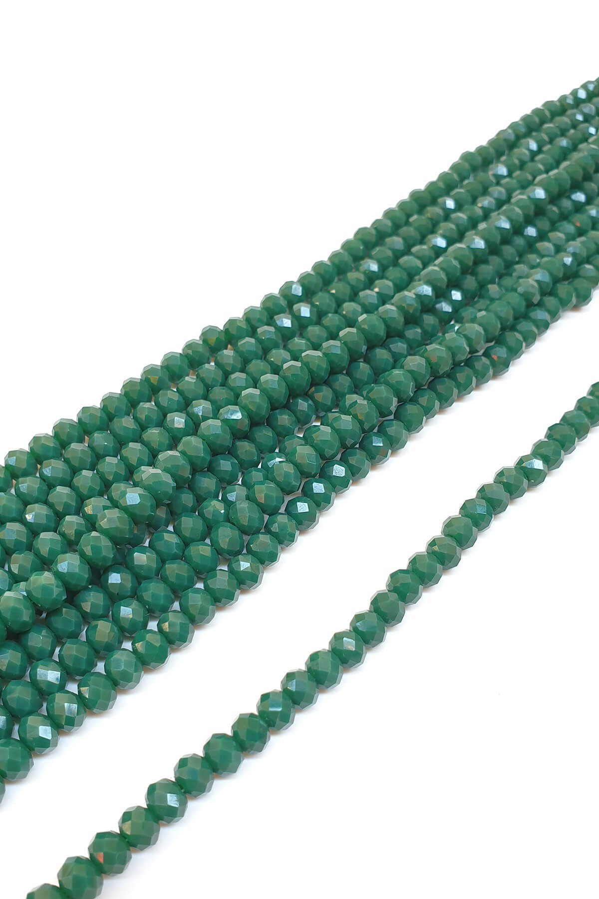 Koyu Yeşil Kristal Boncuk 6 Mm