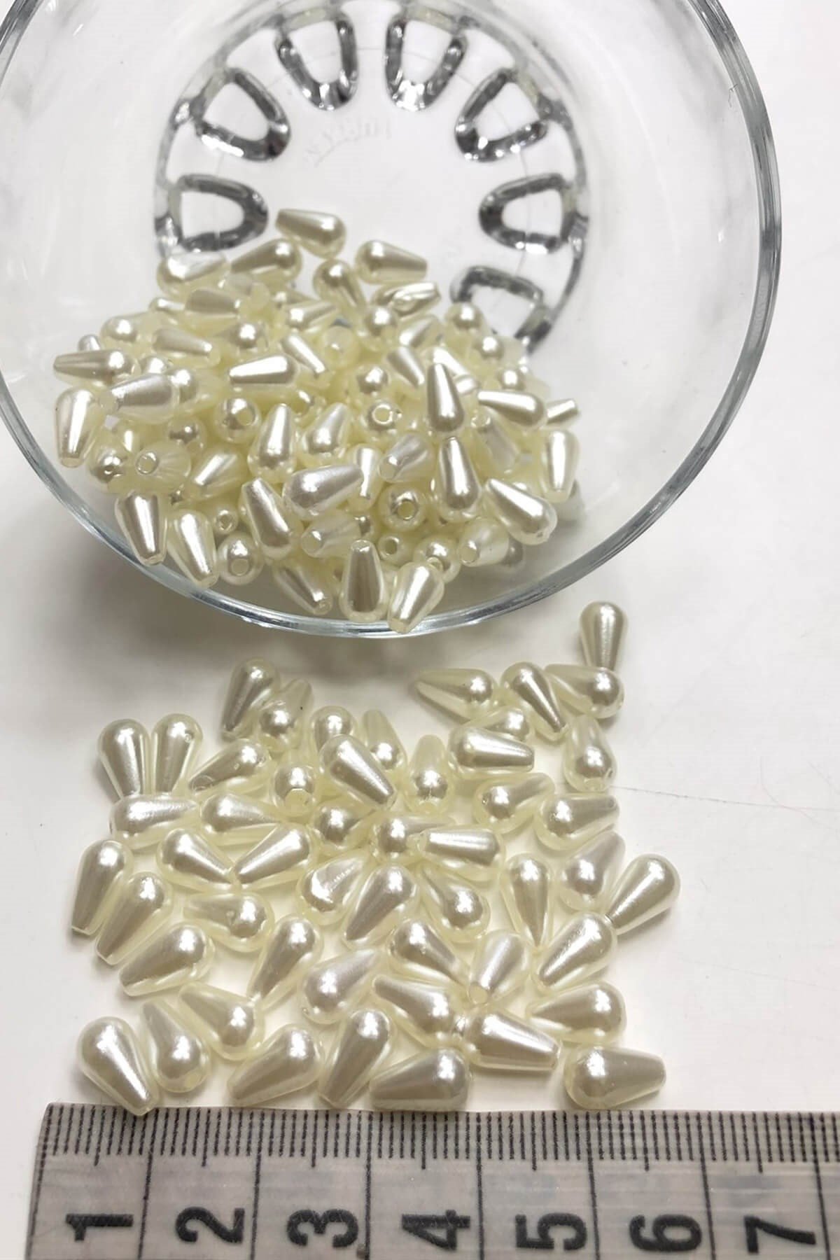 Krem Damla İnci Boncuk