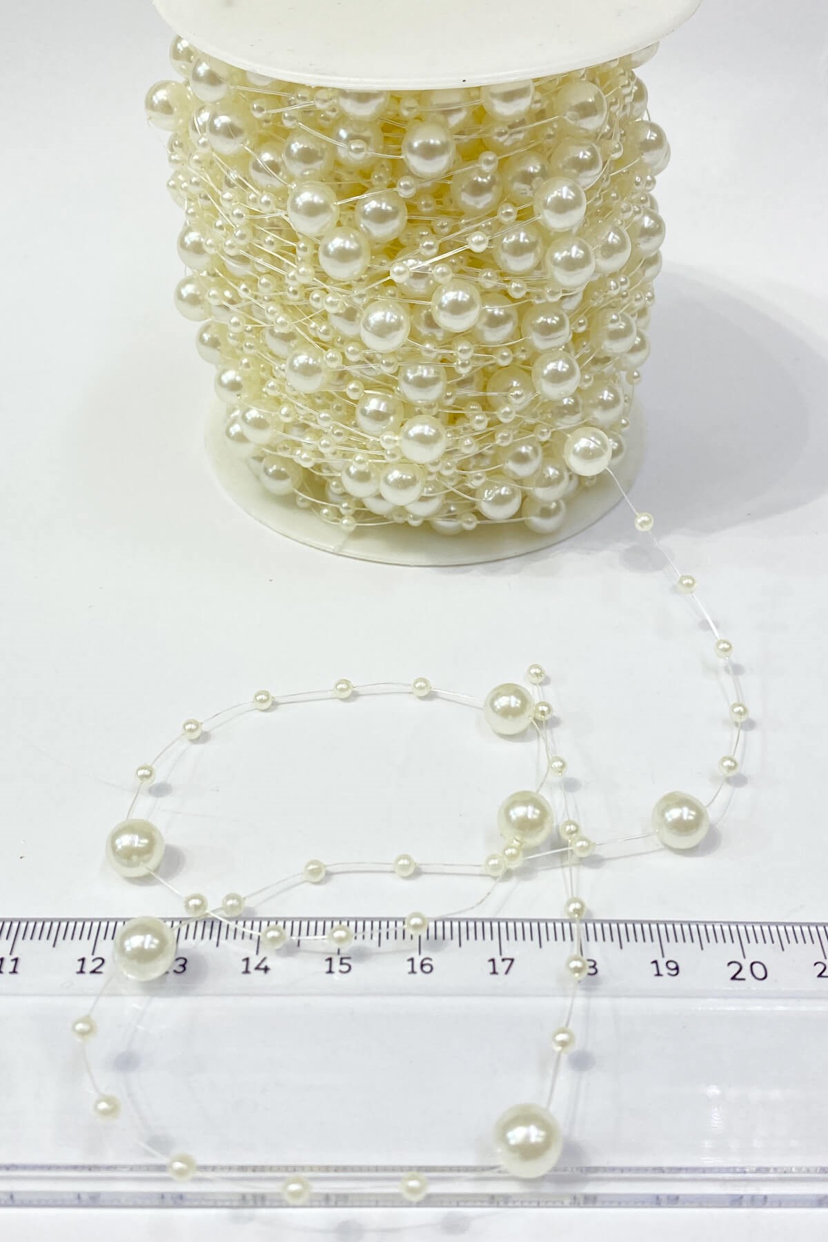 Krem Misinalı Şerit İnci 10 mt