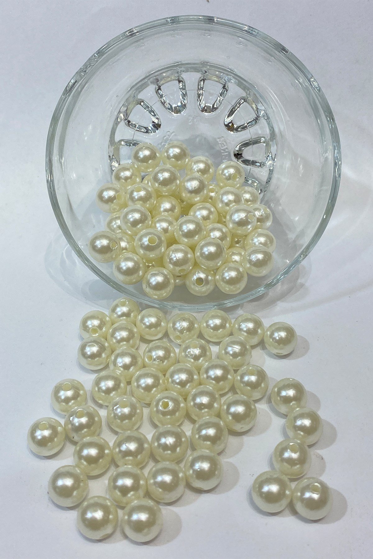 Krem Plastik inci Boncuk 14 mm 50 gr