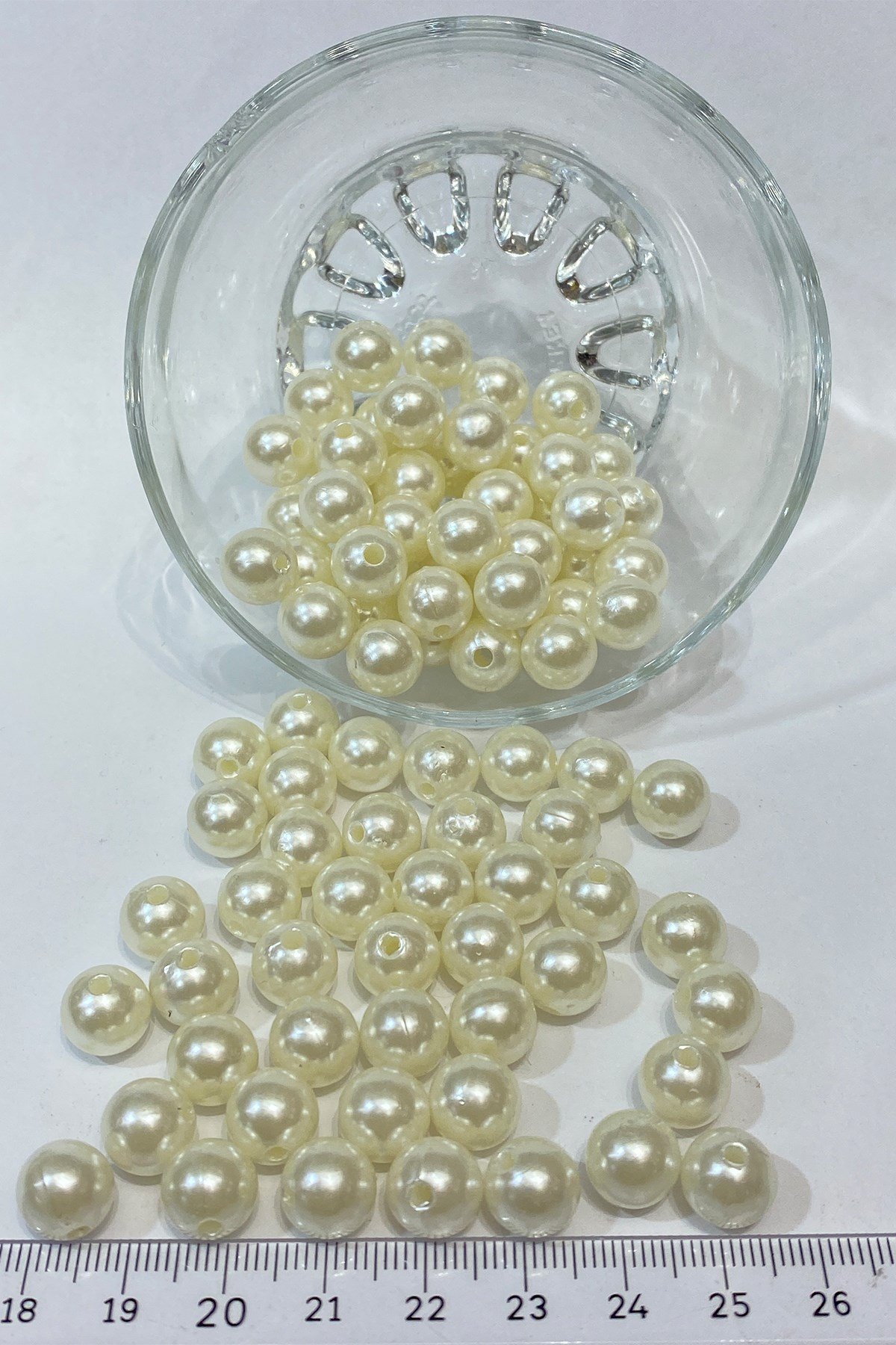Krem Plastik inci Boncuk 14 mm 50 gr