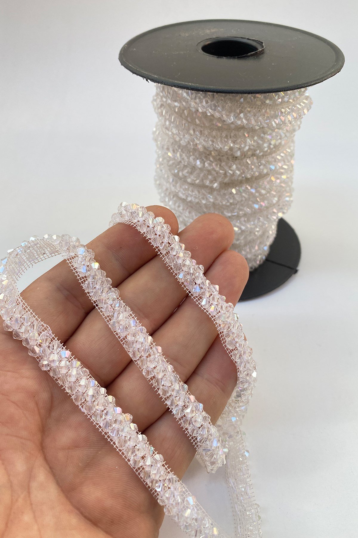 Kristal Boncuk İşlemeli Özel Şerit 