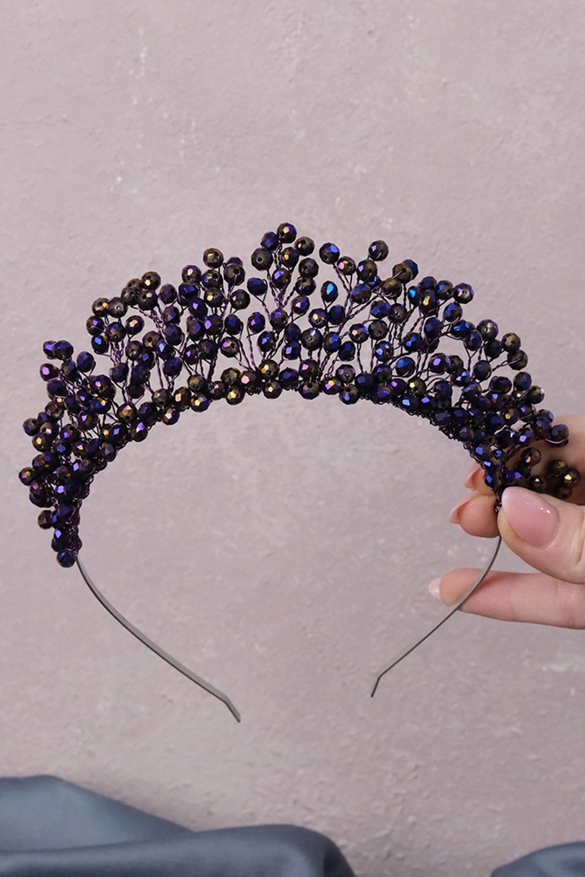 Kristal Boncuklu Aren Gelin Kına Tacı