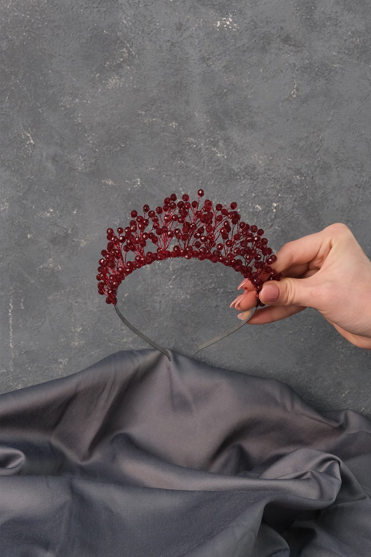 Kristal Boncuklu Aren Gelin Kına Tacı