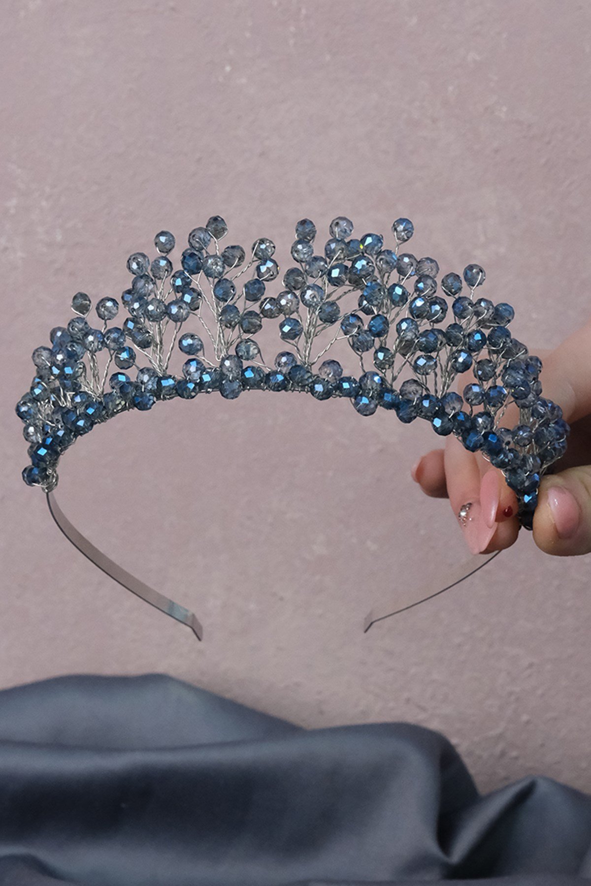 Kristal Boncuklu Aren Gelin Kına Tacı