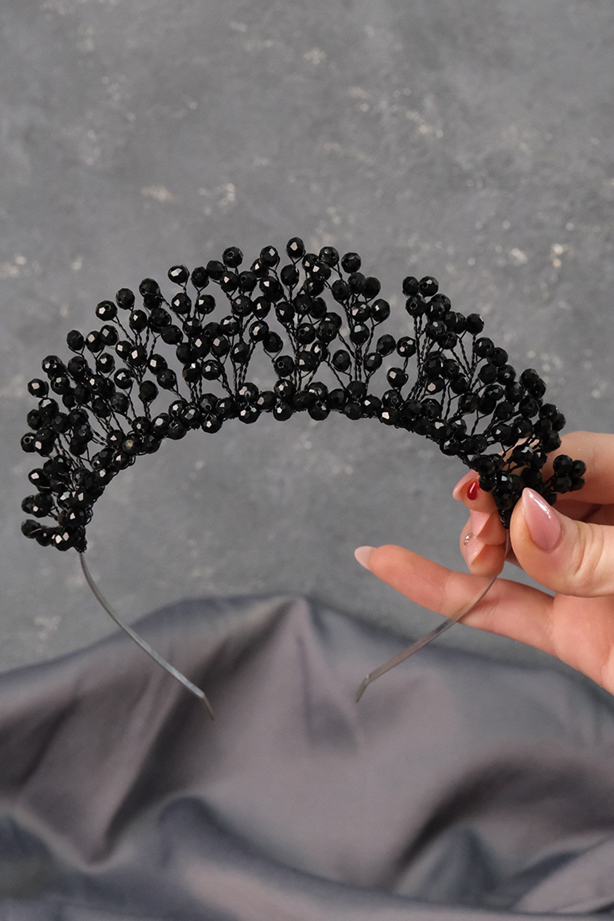 Kristal Boncuklu Aren Gelin Kına Tacı