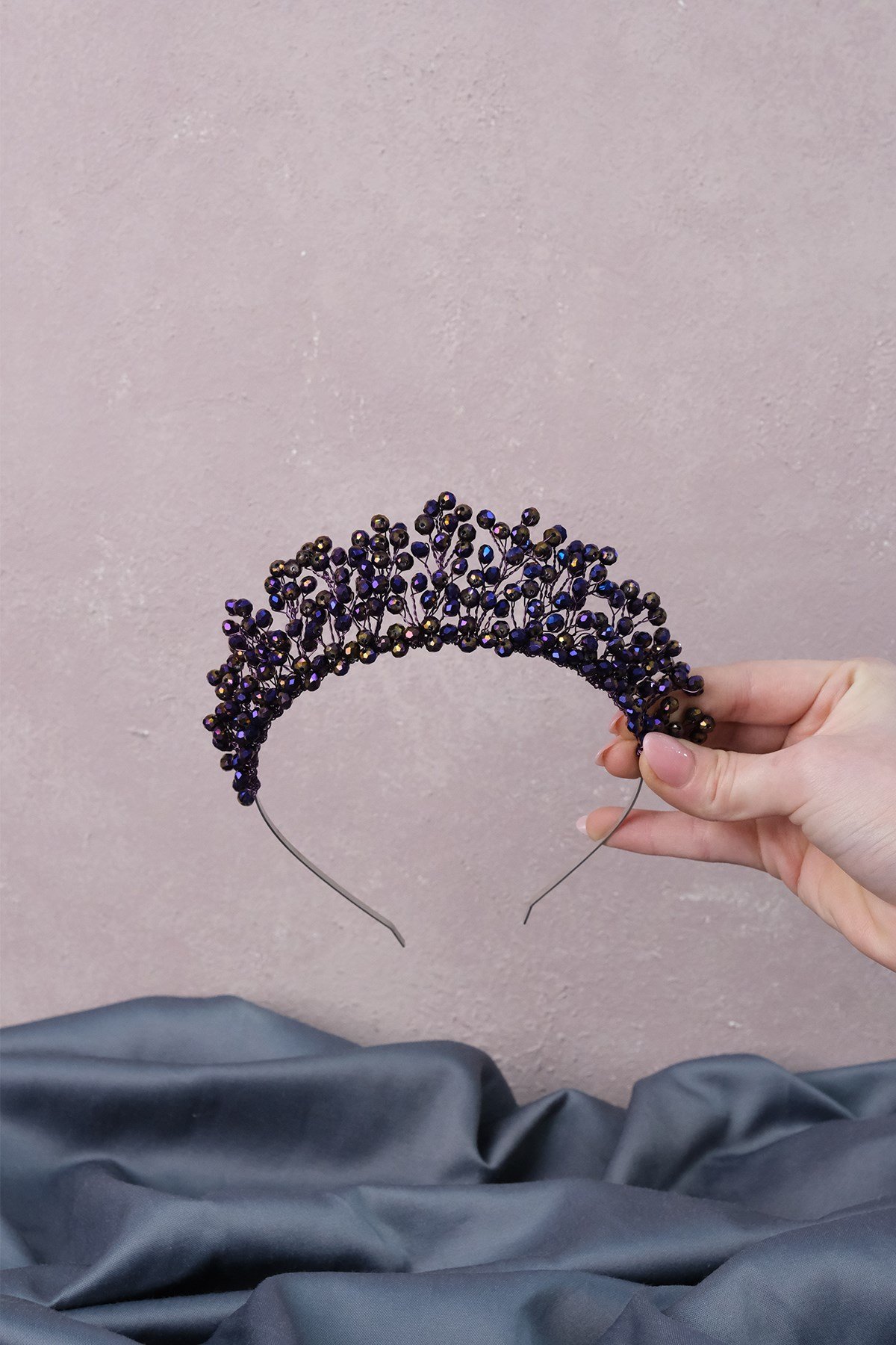 Kristal Boncuklu Aren Gelin Kına Tacı