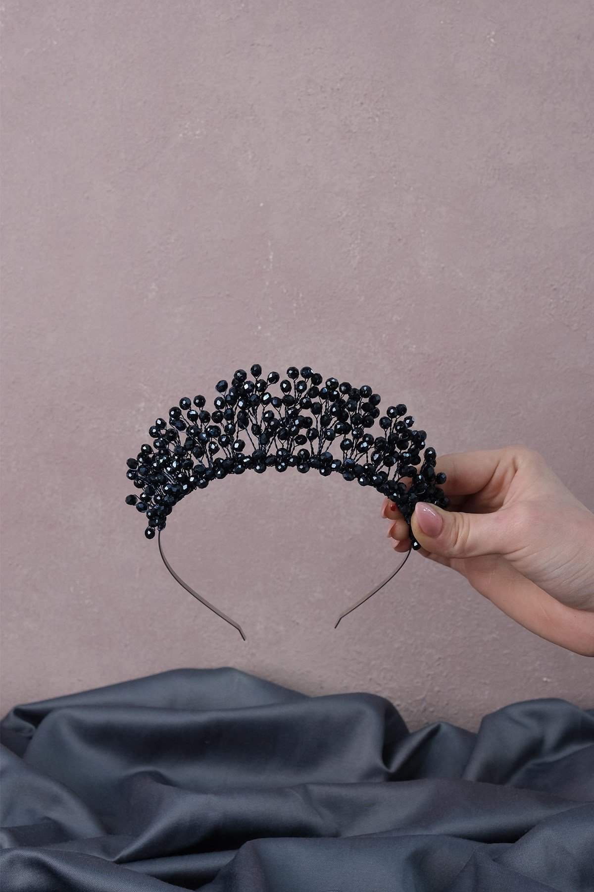 Kristal Boncuklu Aren Gelin Kına Tacı