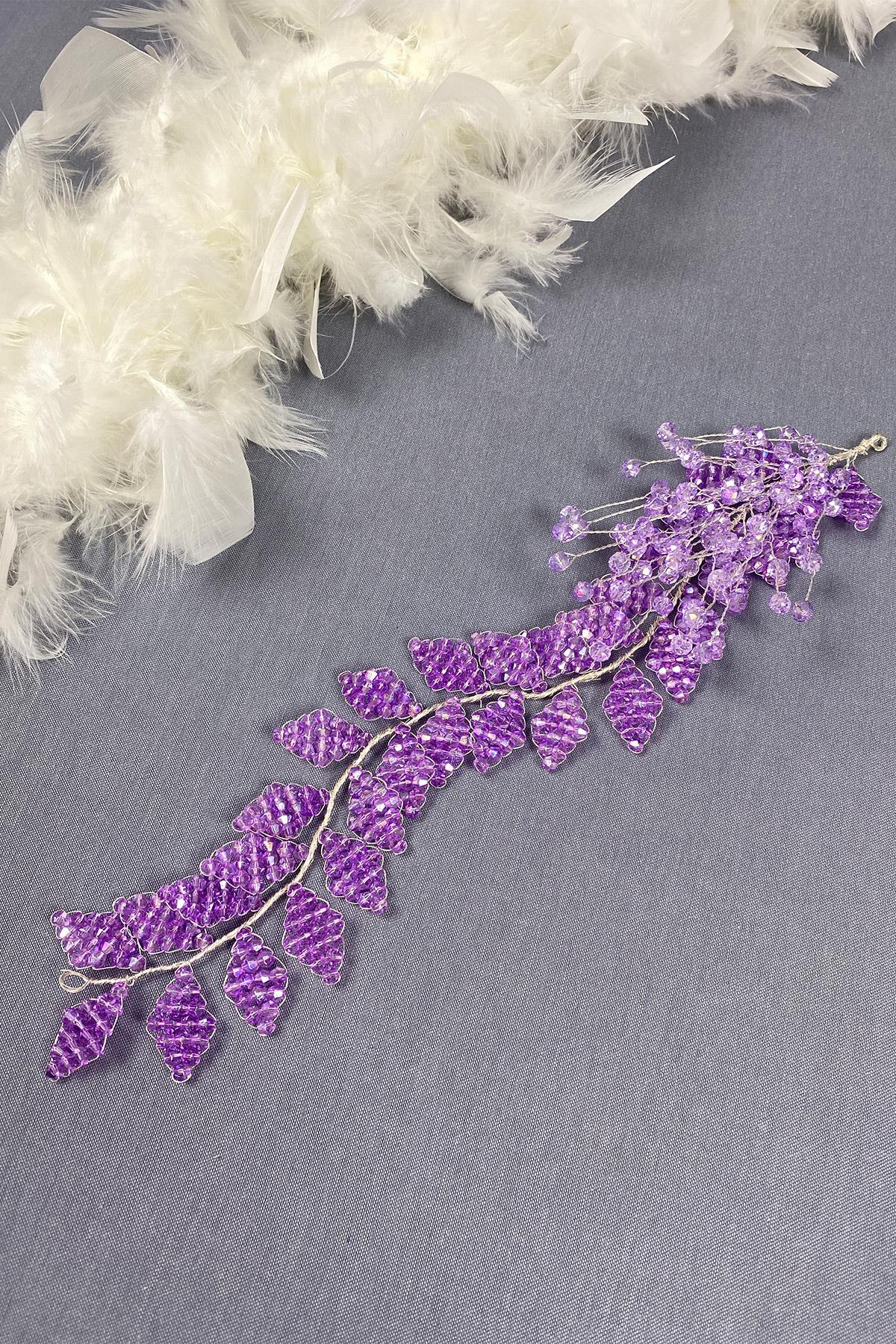 Kristal Boncuklu İliz Gelin Saç Ve Türban Aksesuarı