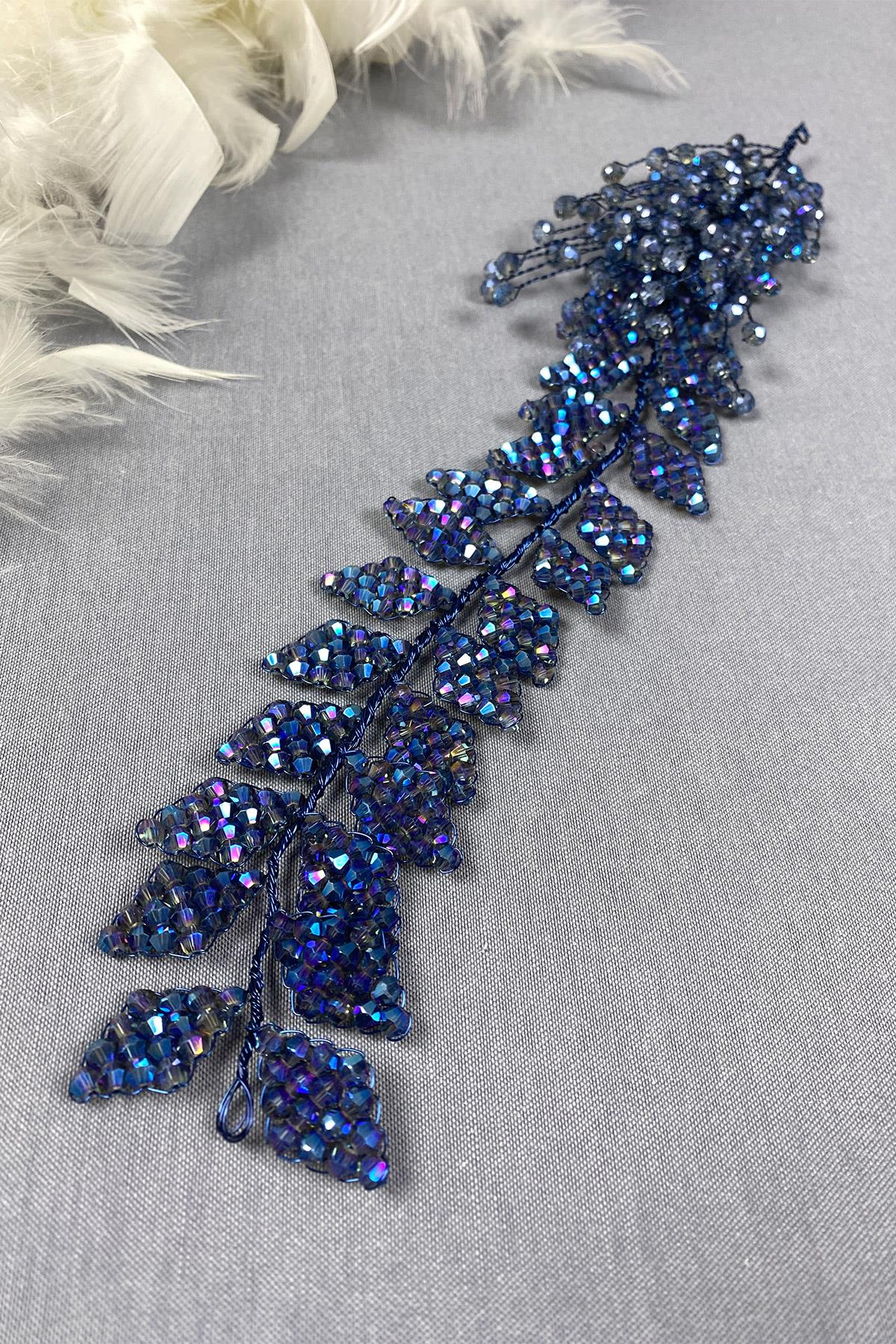 Kristal Boncuklu İliz Gelin Saç Ve Türban Aksesuarı