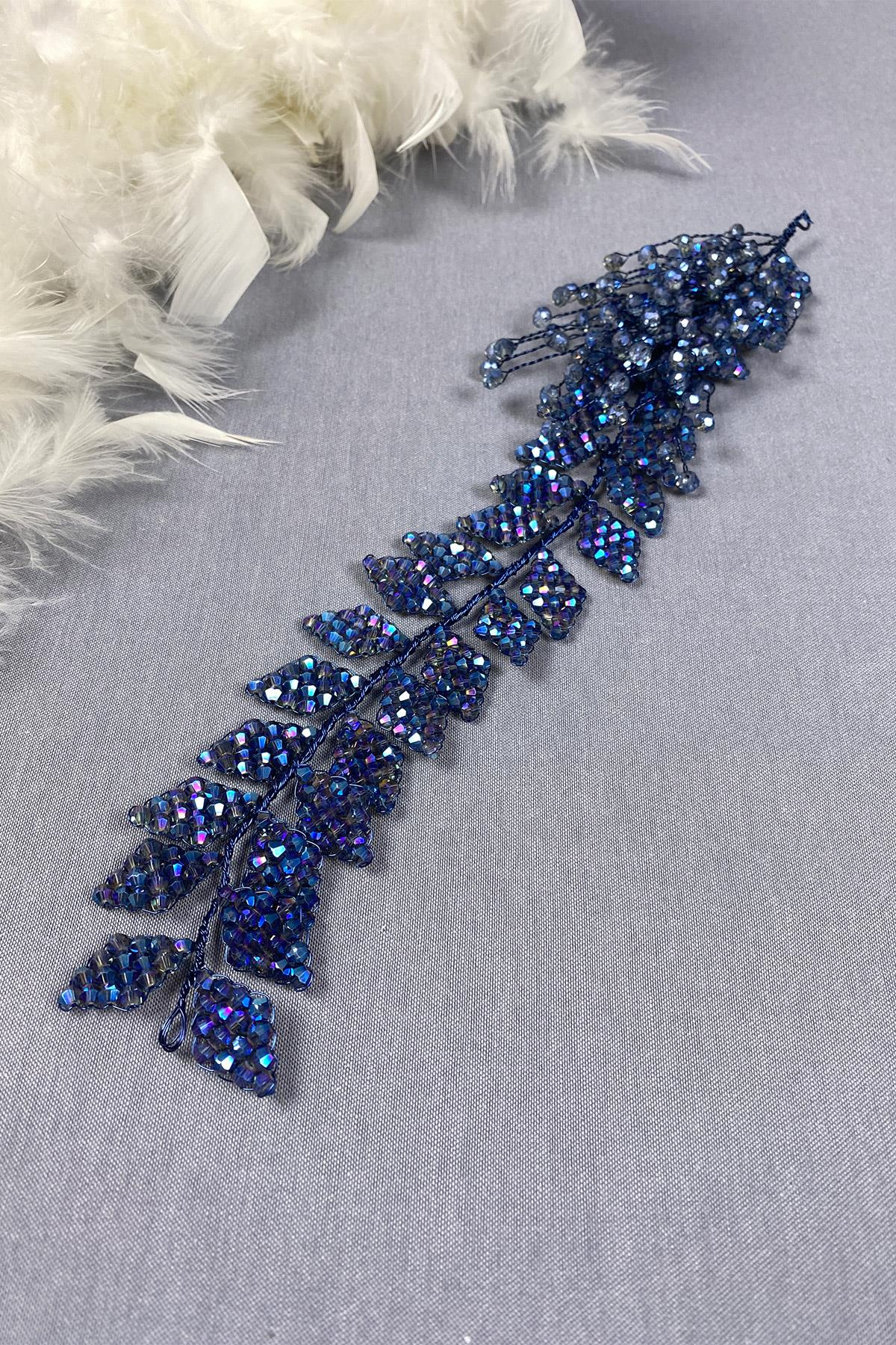 Kristal Boncuklu İliz Gelin Saç Ve Türban Aksesuarı