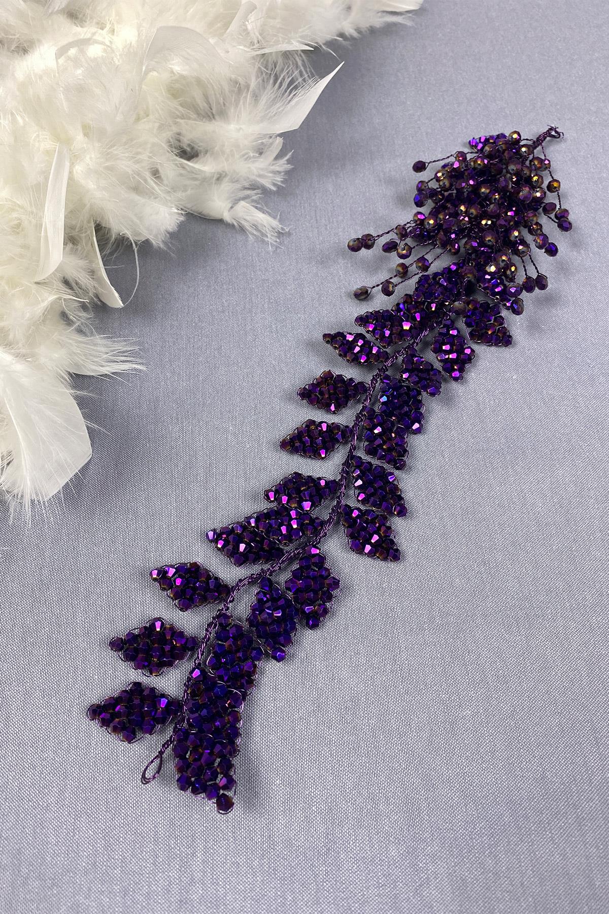 Kristal Boncuklu İliz Gelin Saç Ve Türban Aksesuarı