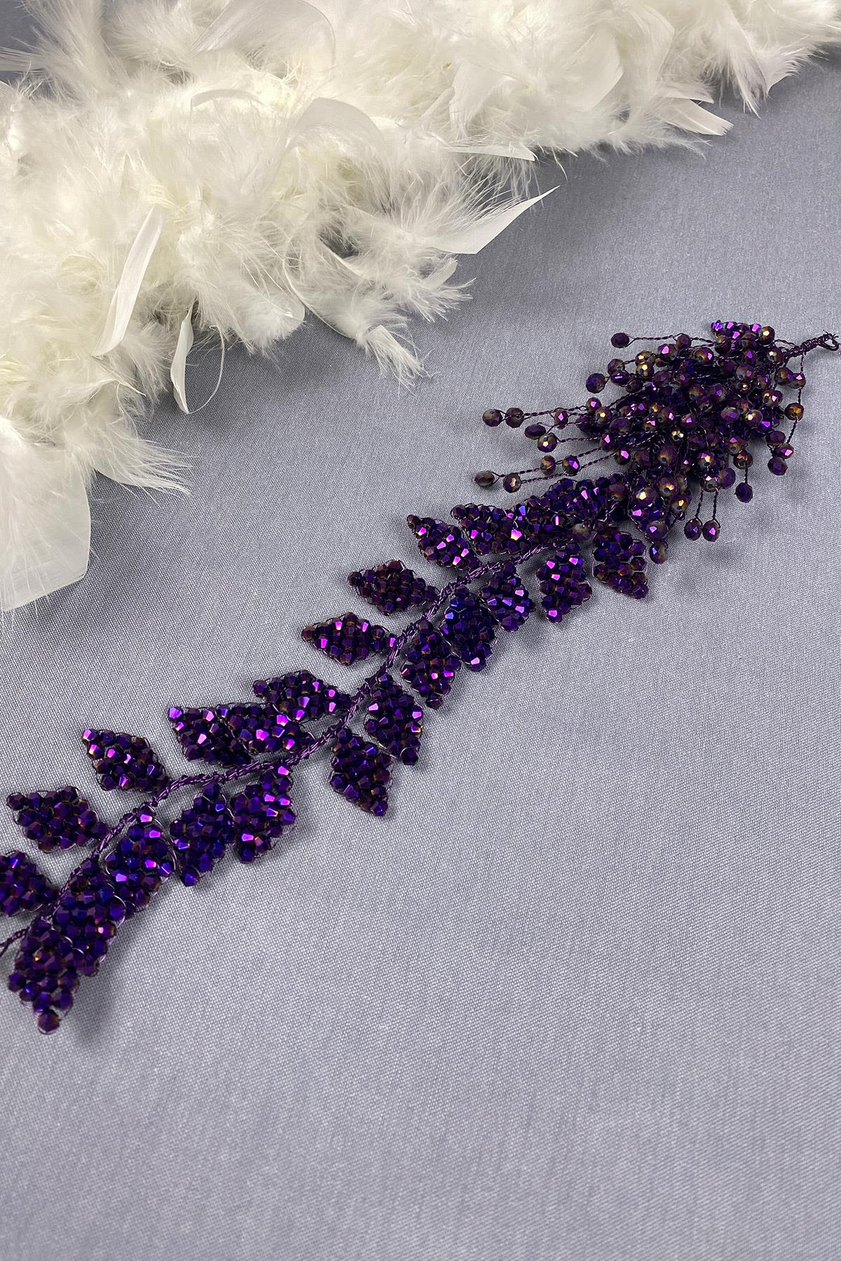 Kristal Boncuklu İliz Gelin Saç Ve Türban Aksesuarı