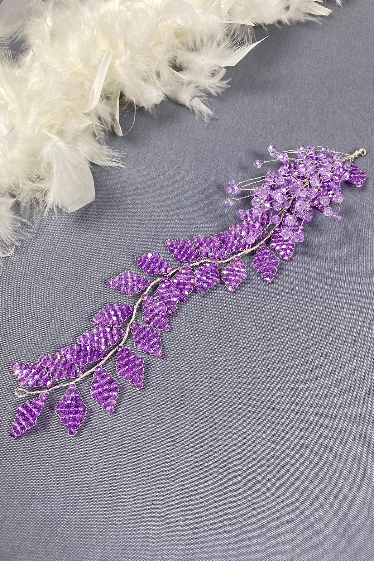 Kristal Boncuklu İliz Gelin Saç Ve Türban Aksesuarı