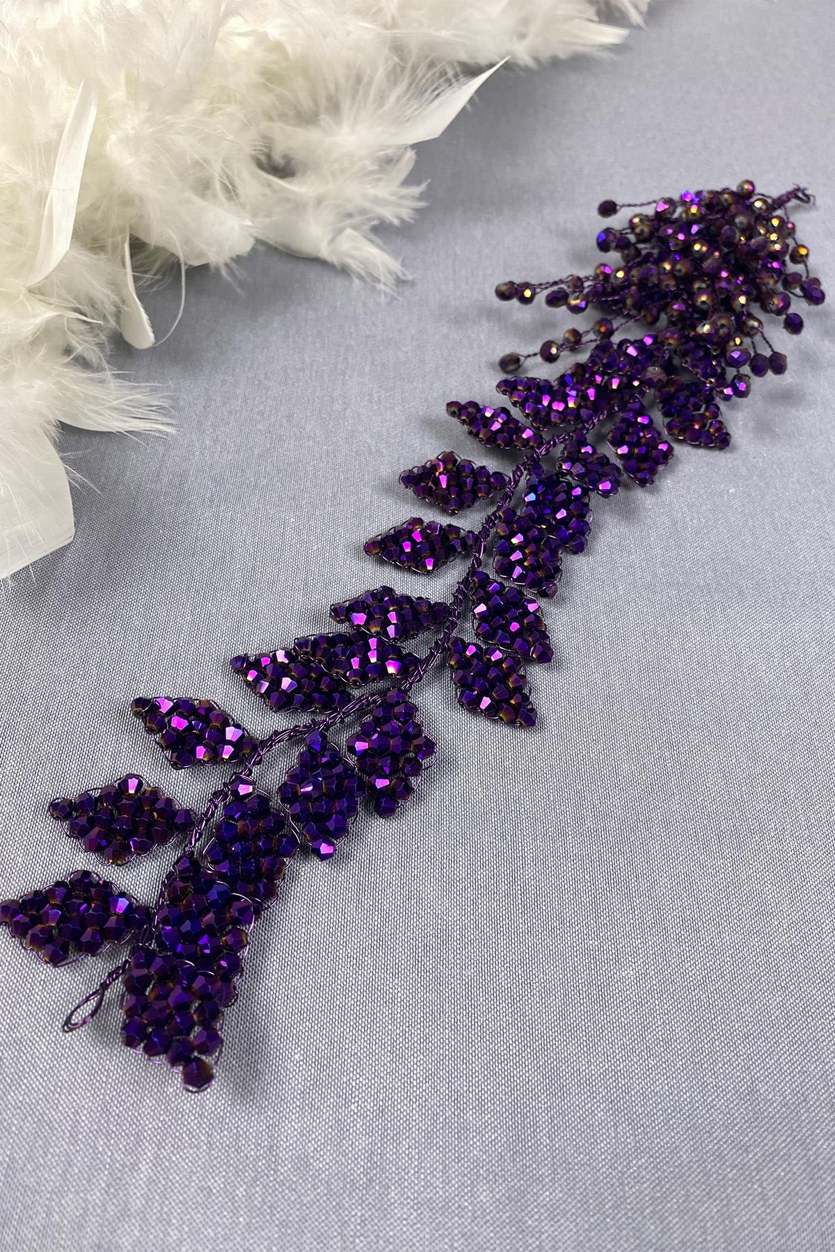 Kristal Boncuklu İliz Gelin Saç Ve Türban Aksesuarı