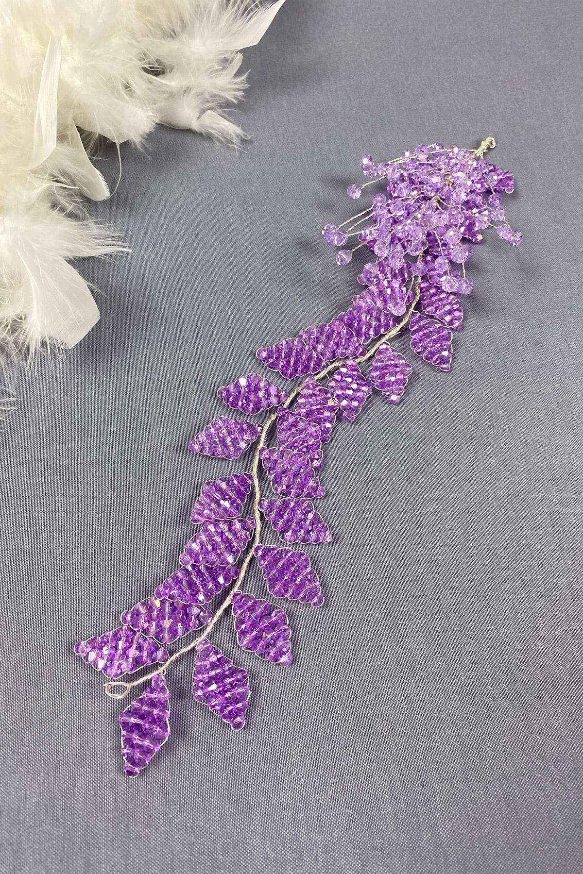 Kristal Boncuklu İliz Gelin Saç Ve Türban Aksesuarı