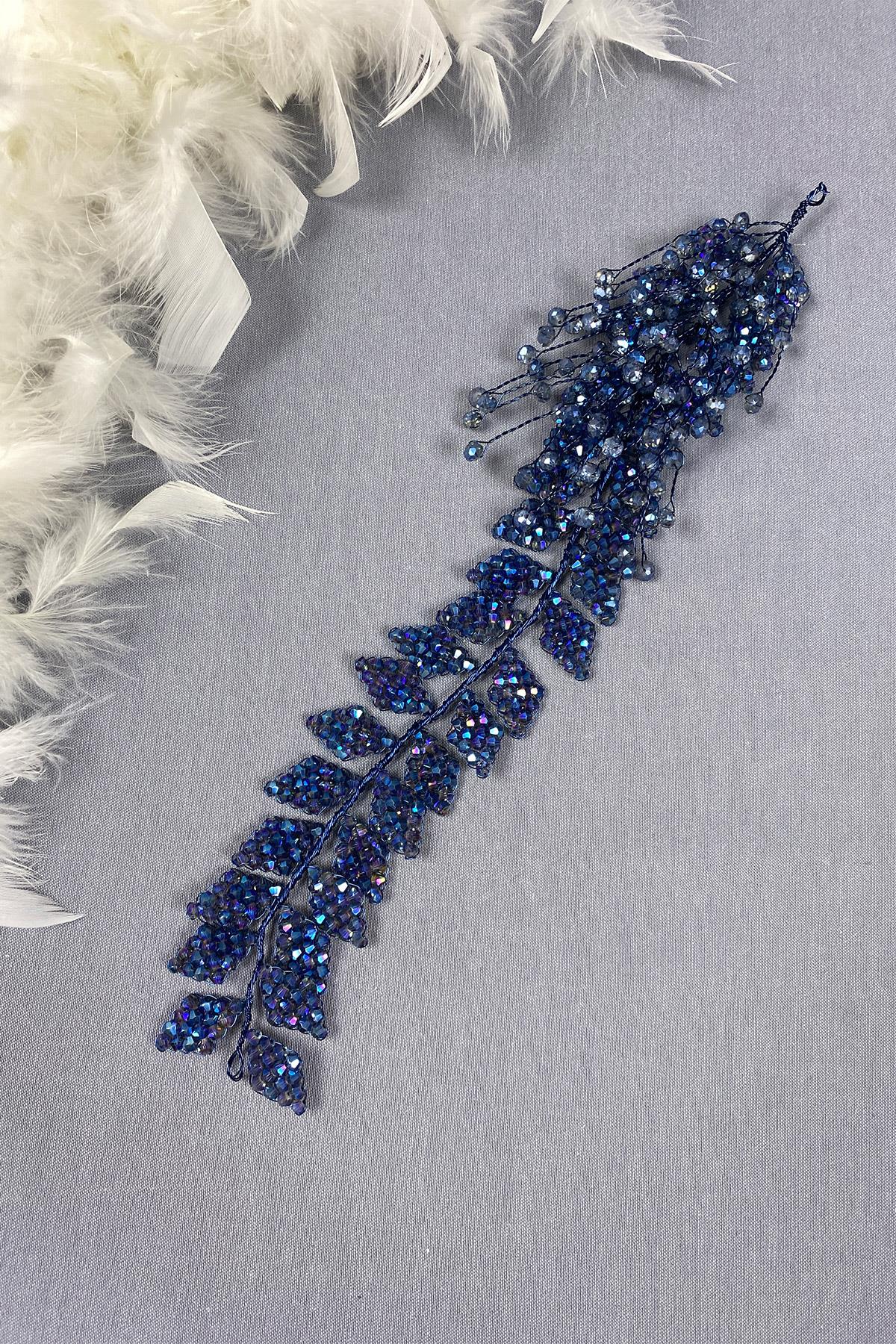 Kristal Boncuklu İliz Gelin Saç Ve Türban Aksesuarı