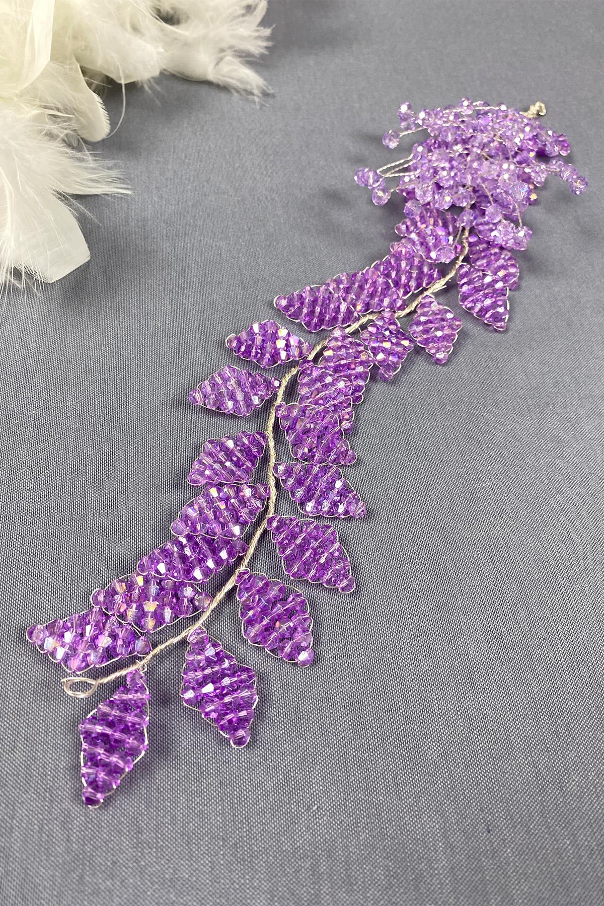 Kristal Boncuklu İliz Gelin Saç Ve Türban Aksesuarı