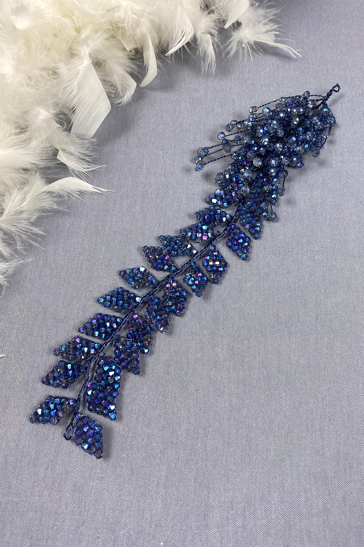 Kristal Boncuklu İliz Gelin Saç Ve Türban Aksesuarı