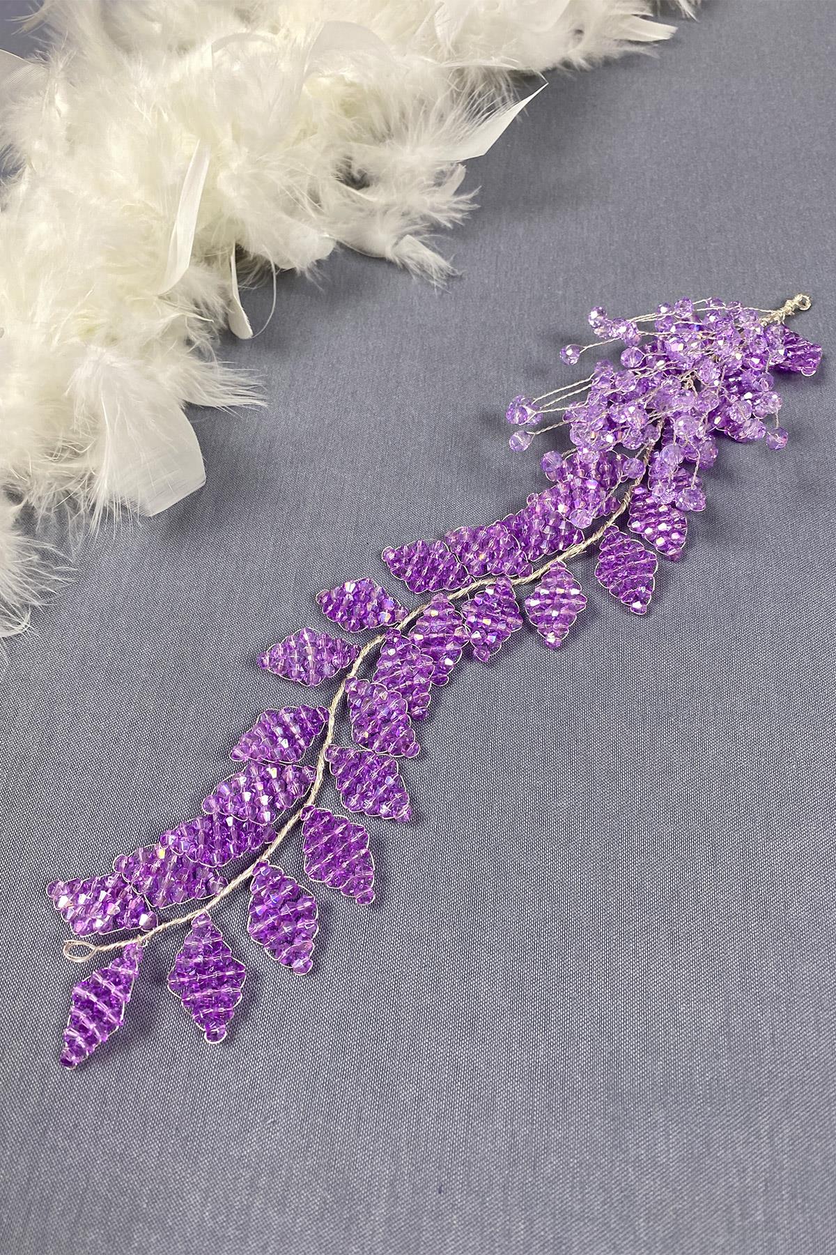 Kristal Boncuklu İliz Gelin Saç Ve Türban Aksesuarı