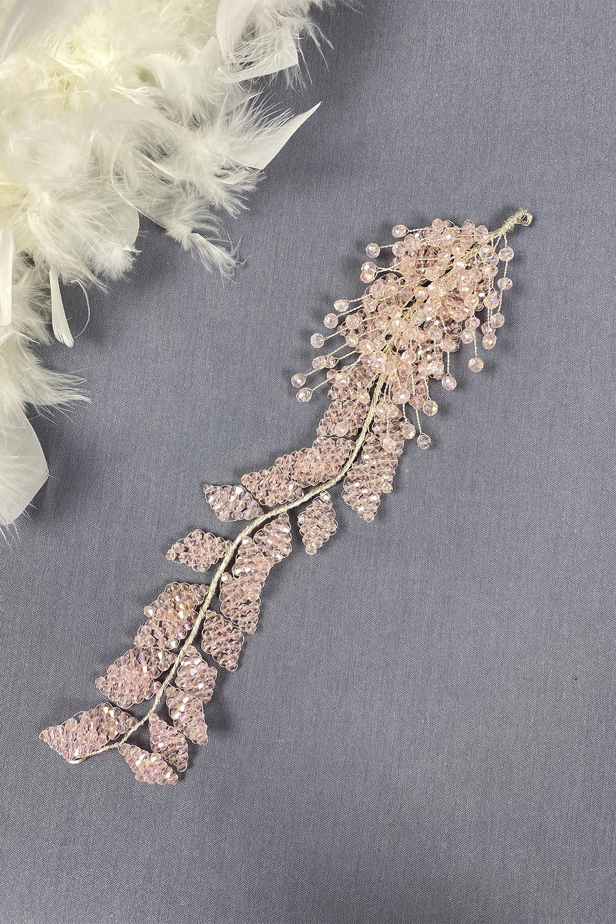 Kristal Boncuklu İliz Gelin Saç Ve Türban Aksesuarı