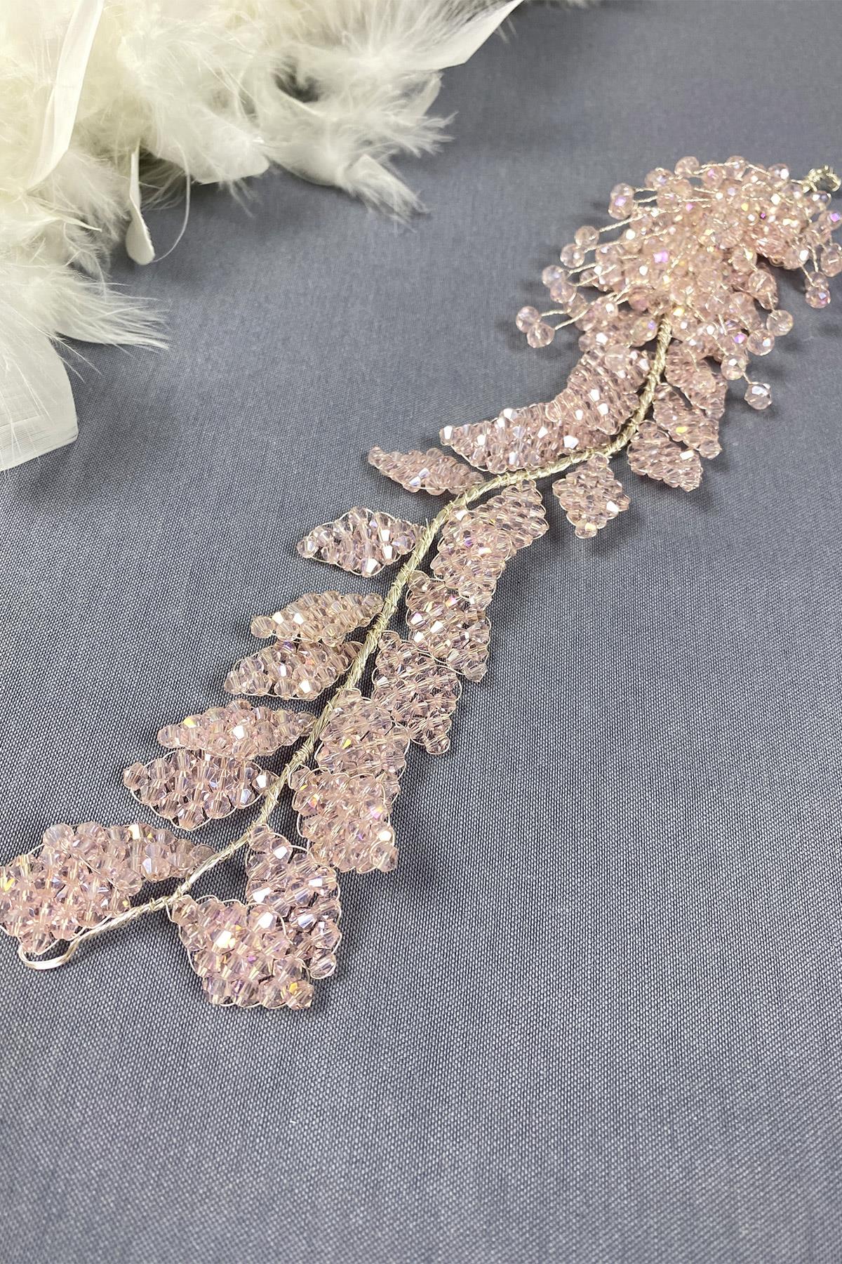 Kristal Boncuklu İliz Gelin Saç Ve Türban Aksesuarı