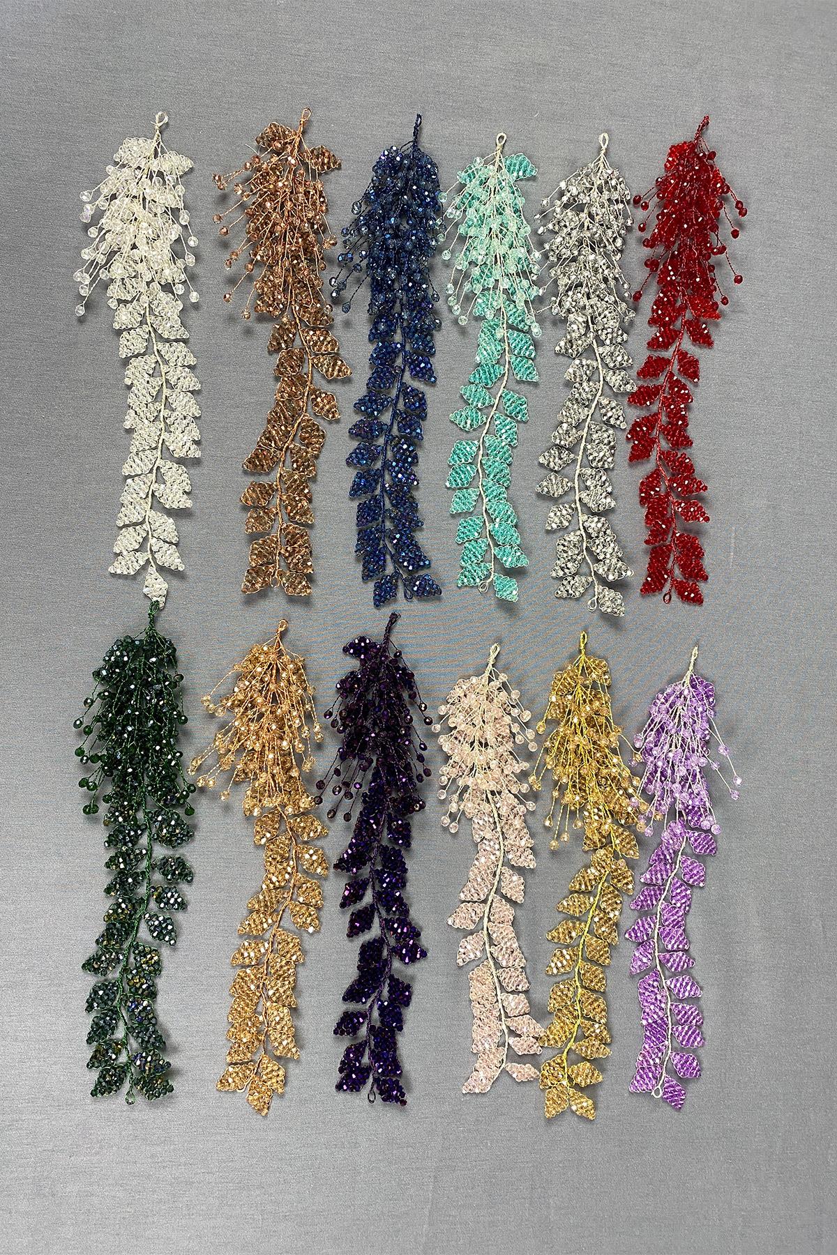 Kristal Boncuklu İliz Gelin Saç Ve Türban Aksesuarı