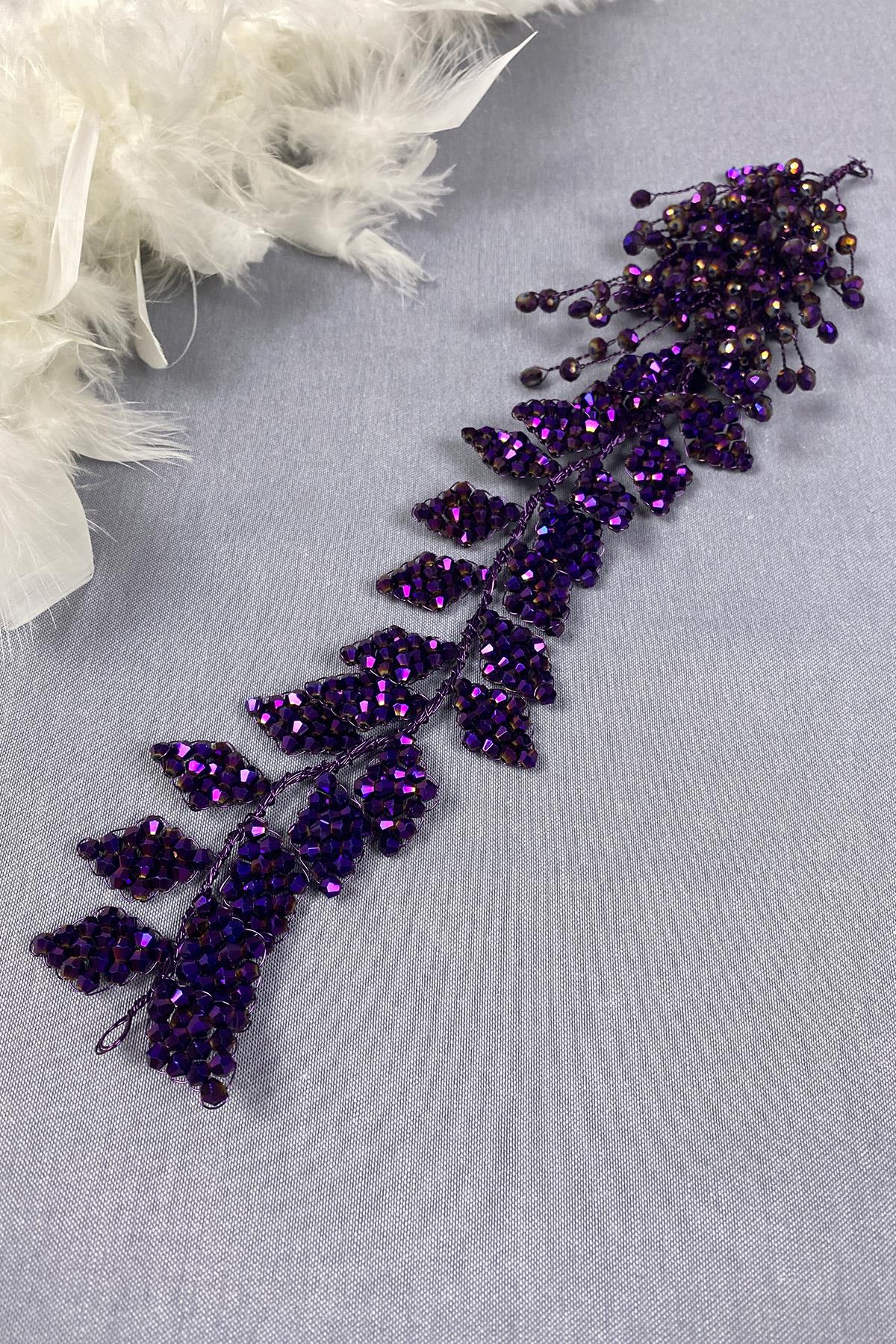 Kristal Boncuklu İliz Gelin Saç Ve Türban Aksesuarı