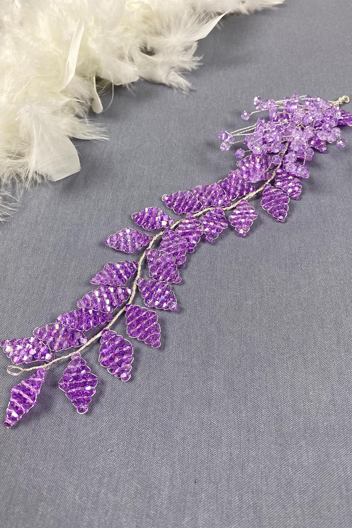 Kristal Boncuklu İliz Gelin Saç Ve Türban Aksesuarı