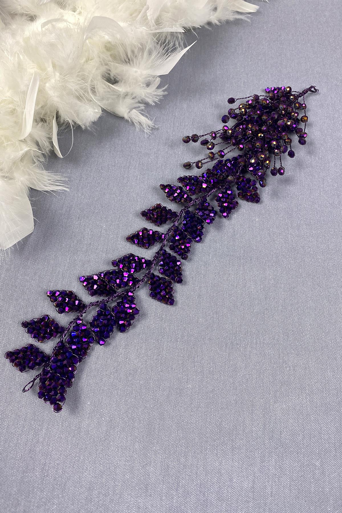 Kristal Boncuklu İliz Gelin Saç Ve Türban Aksesuarı