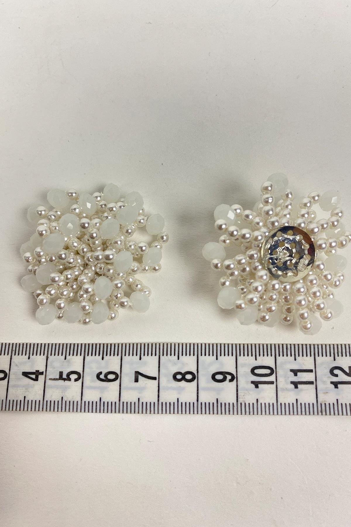 Kristal Boncuklu İşlemeli Broş Aplik