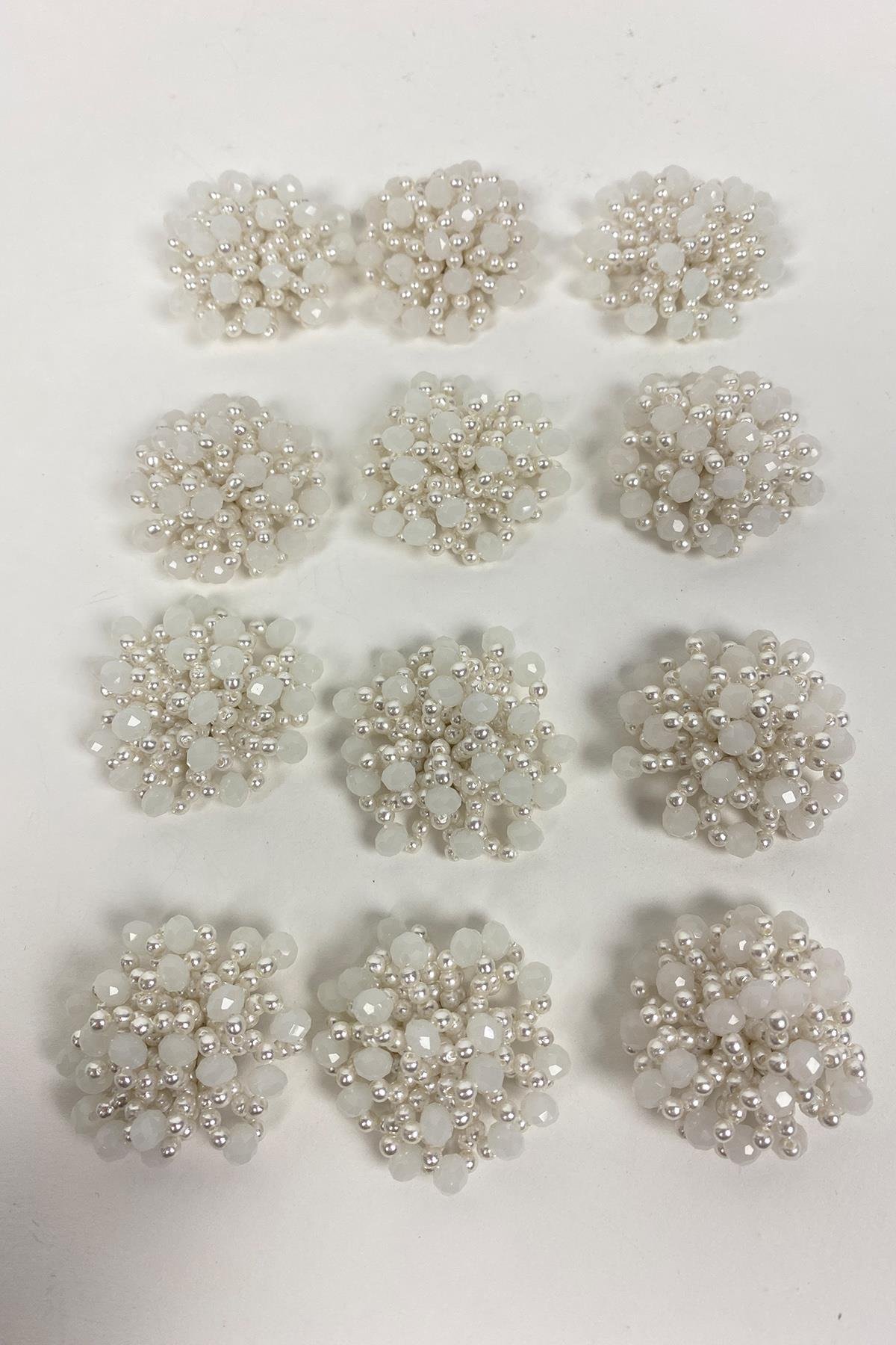 Kristal Boncuklu İşlemeli Broş Aplik