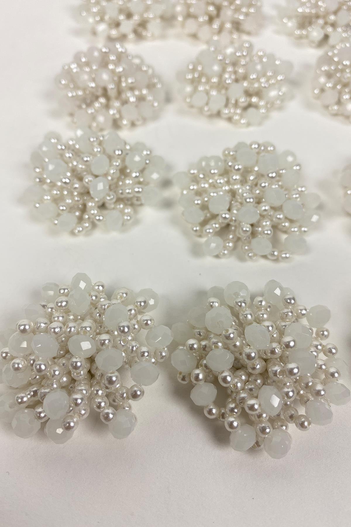 Kristal Boncuklu İşlemeli Broş Aplik