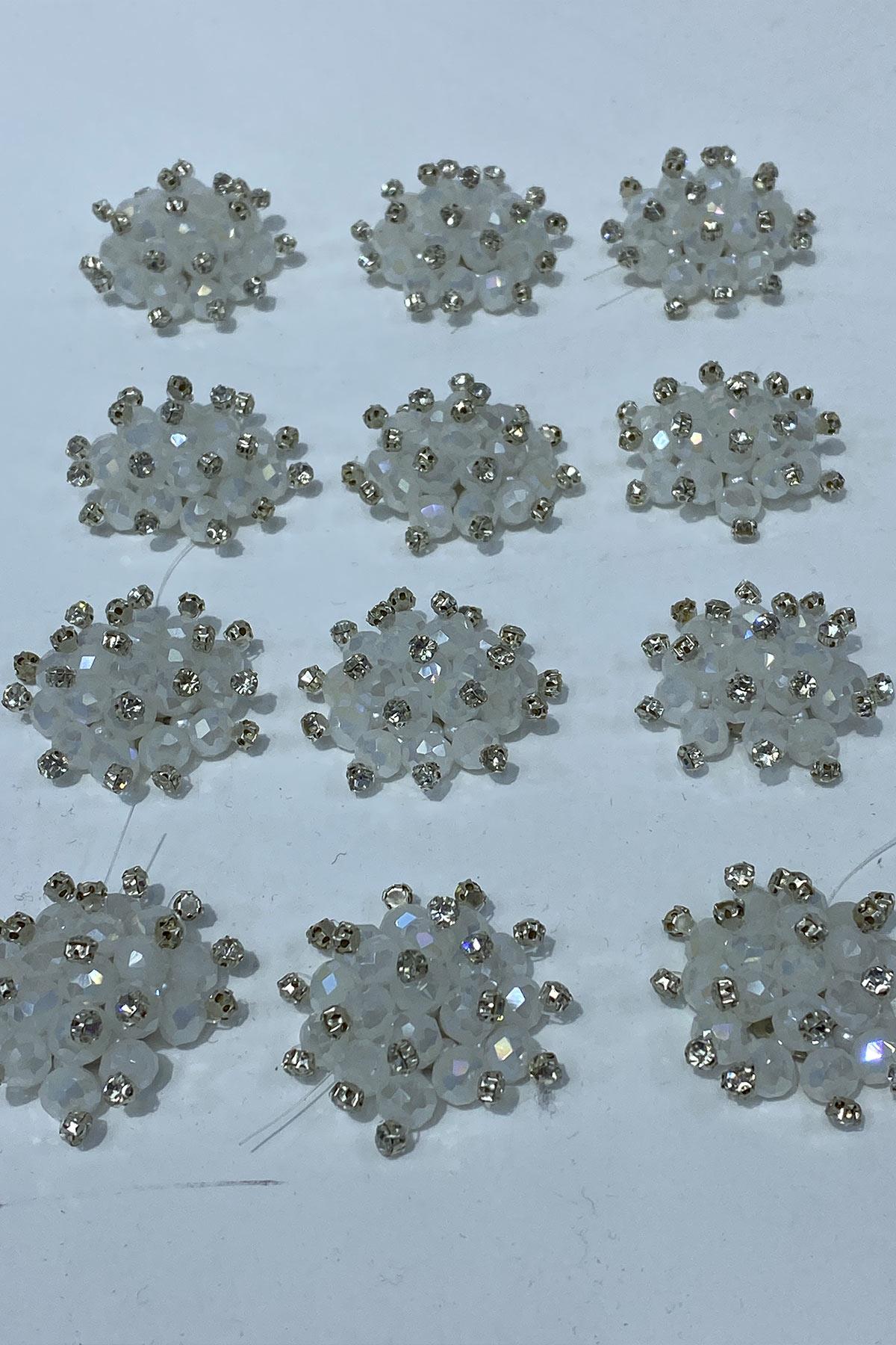 Kristal İnci Boncuklu Taşlı Broş