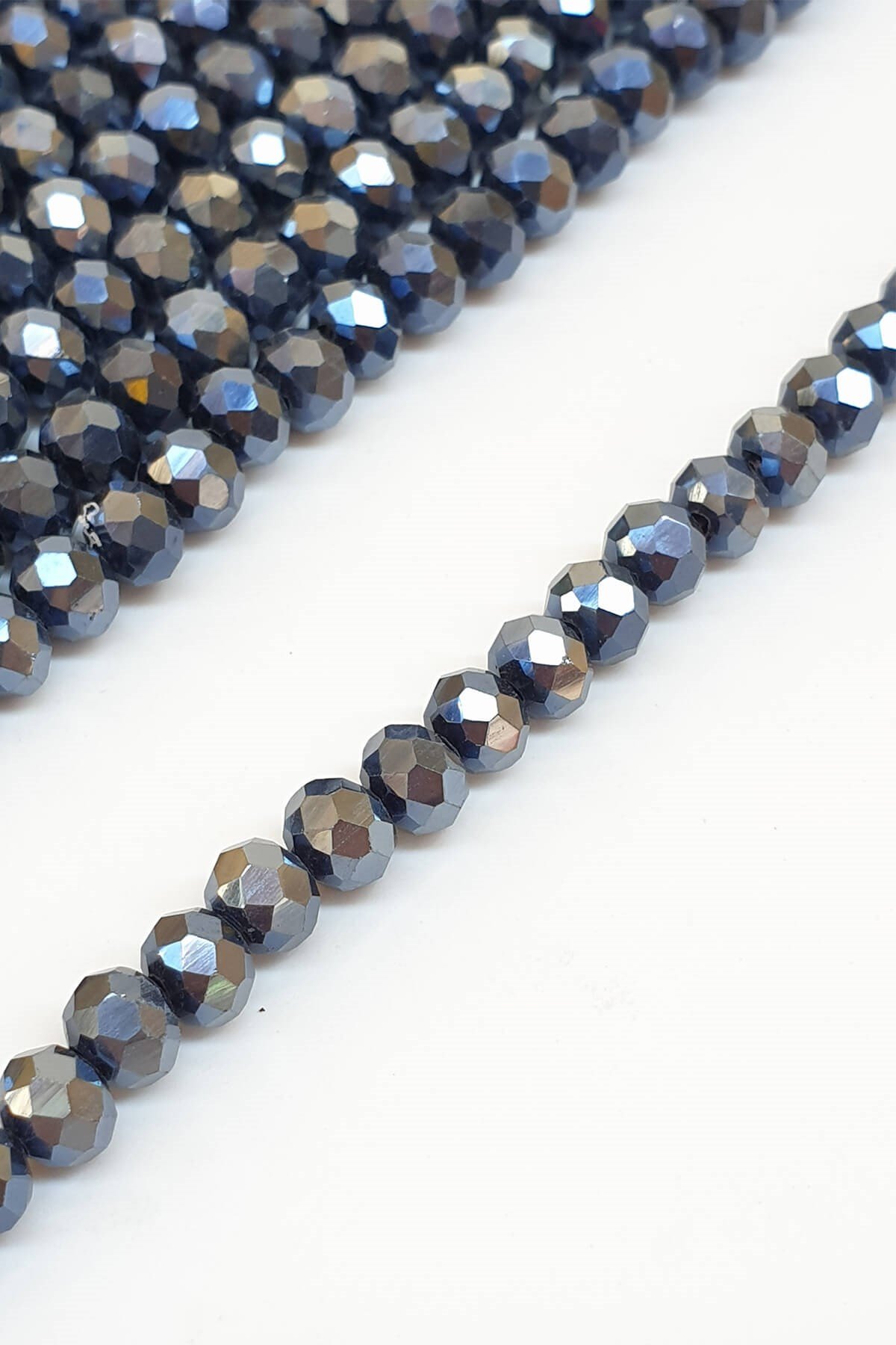 Lacivert Kaplama Kristal Boncuk 6 Mm