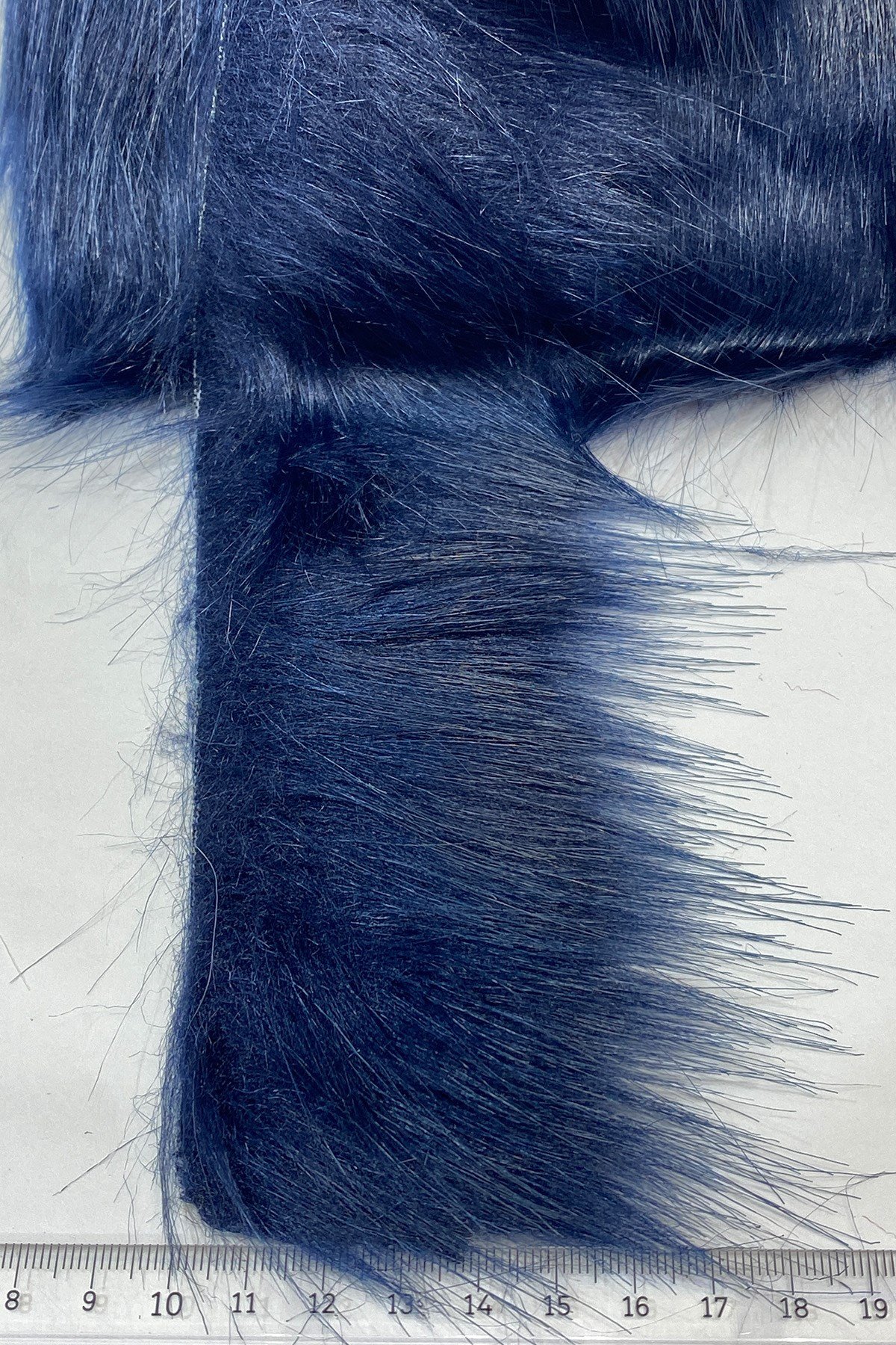 Lacivert Suni Kürk Yapay Peluş Şerit