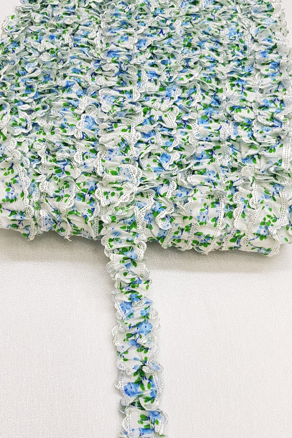 Lastikli Şifon Desenli Fırfır