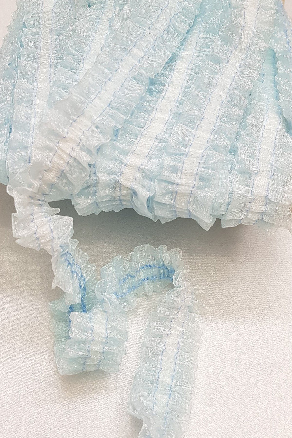 Lastikli Şifon Desenli Fırfır