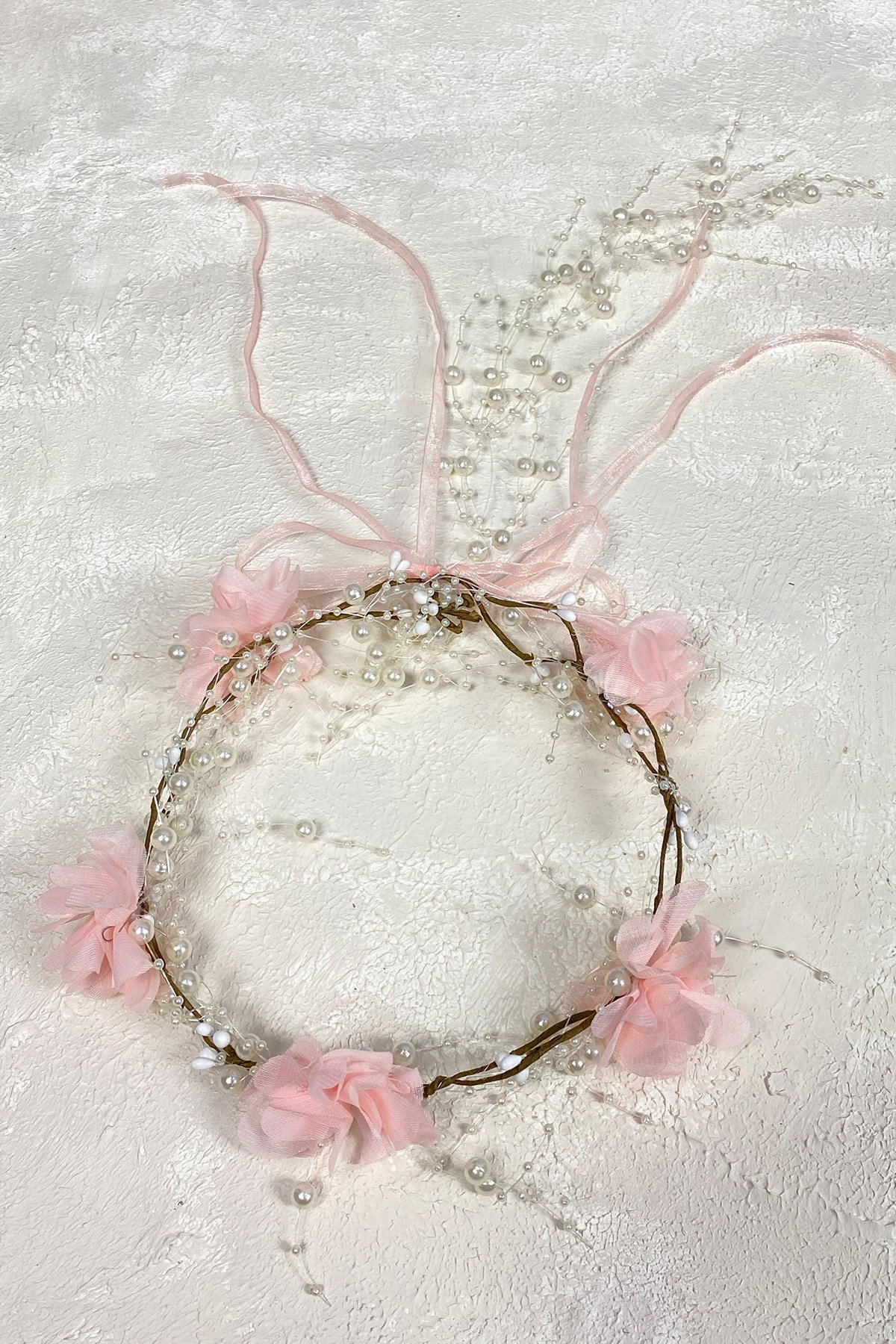 Lazer Çiçekli Özel Tasarım Nedime Tacı 