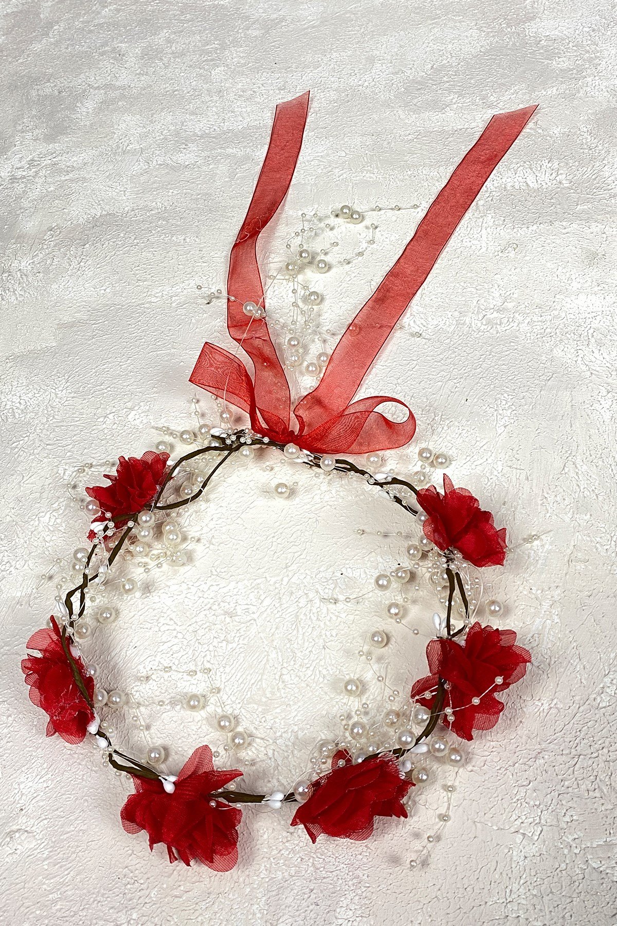 Lazer Çiçekli Özel Tasarım Nedime Tacı 