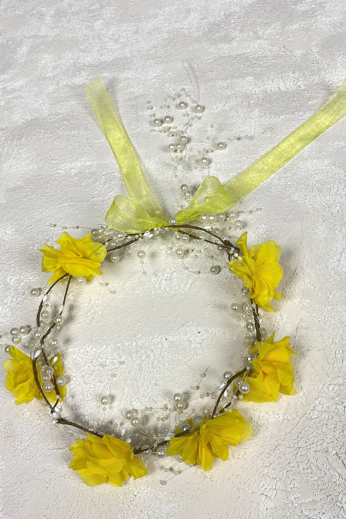 Lazer Çiçekli Özel Tasarım Nedime Tacı 