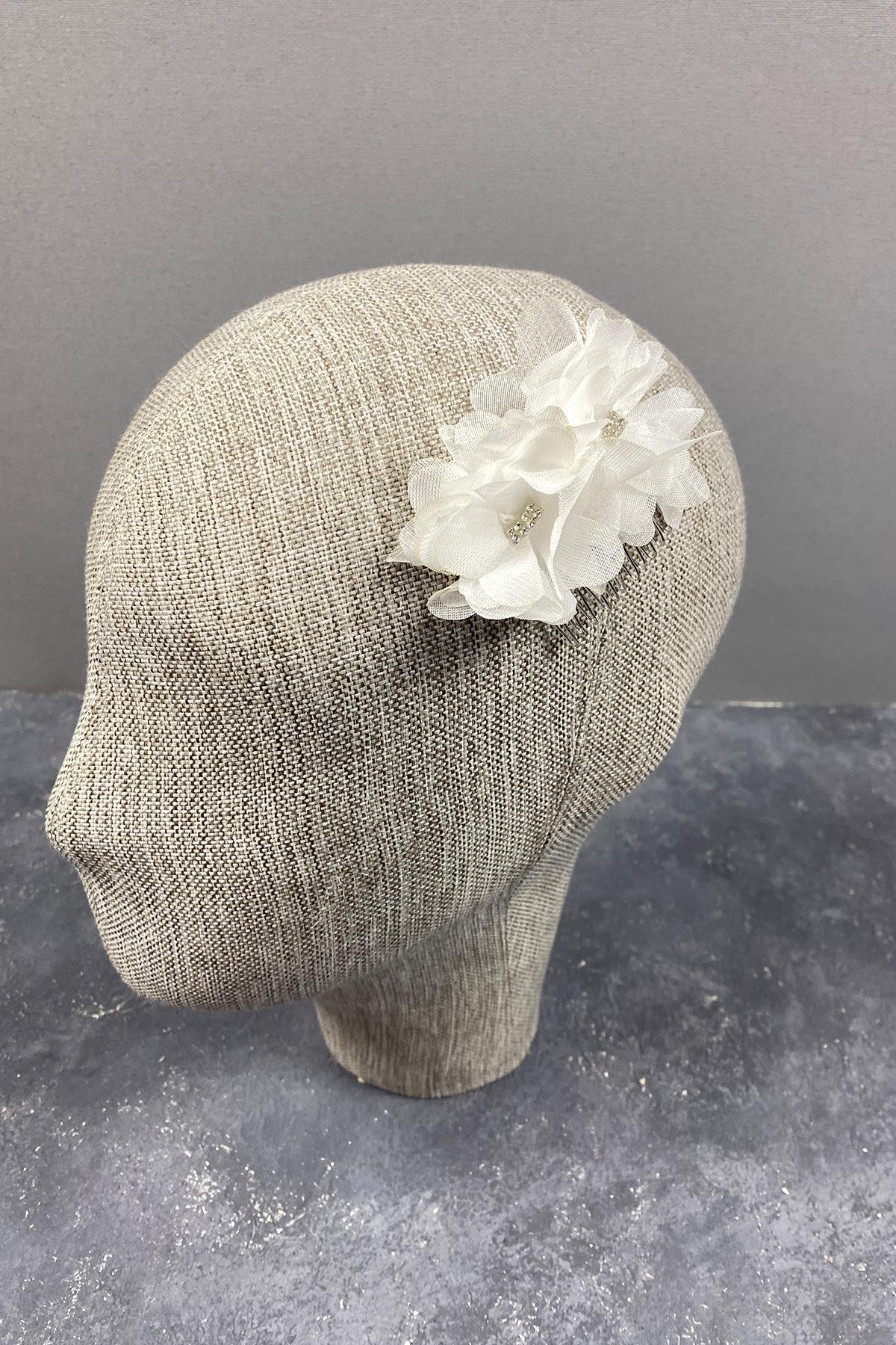 Lazer Çiçekli Taşlı Saç Tokası