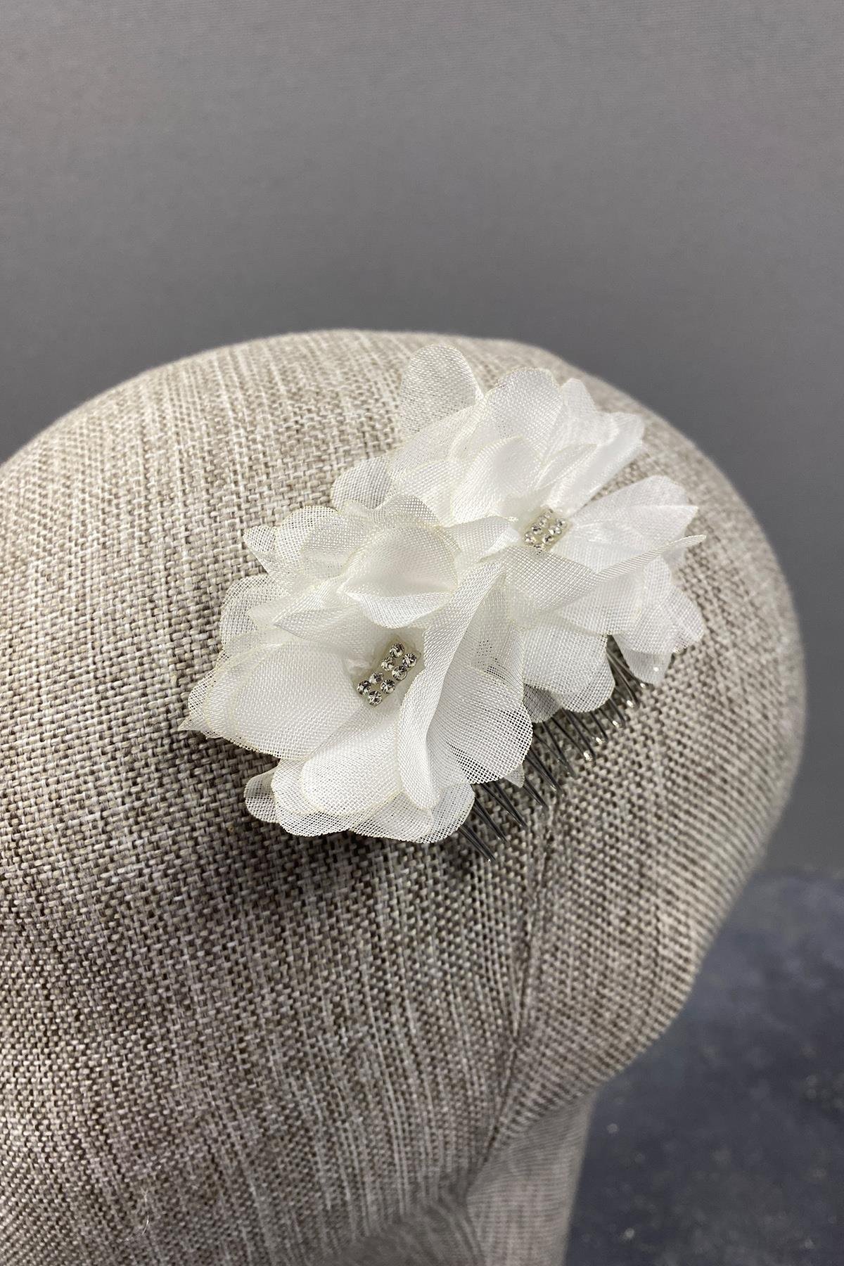 Lazer Çiçekli Taşlı Saç Tokası